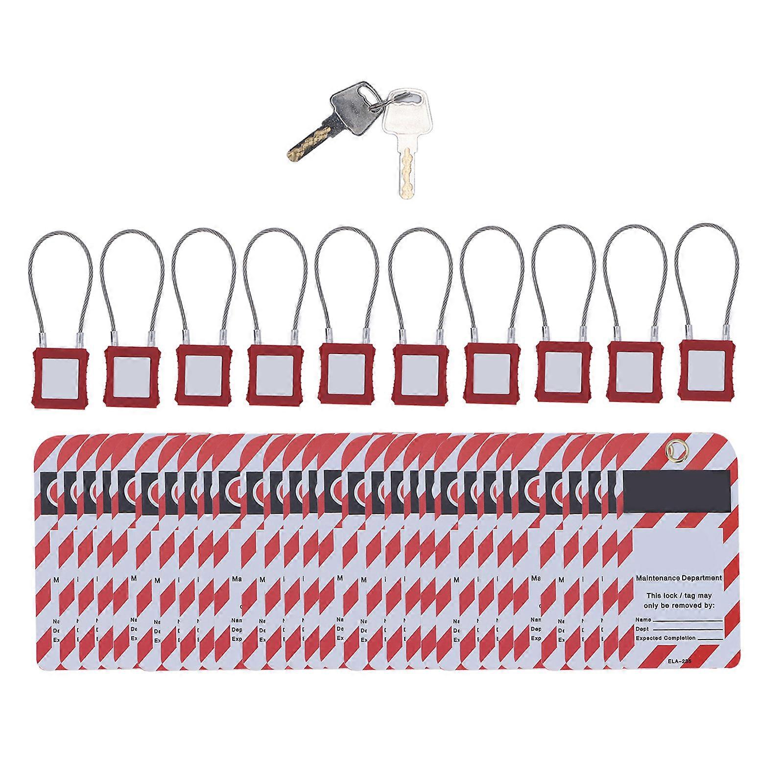 Tagout-kabelschloss Aus Edelstahl, Stoßfest, Verlustsicher, Mit Schlüssel, Für Elektrische Sperr- Und Kennzeichnungsmaßnahmen