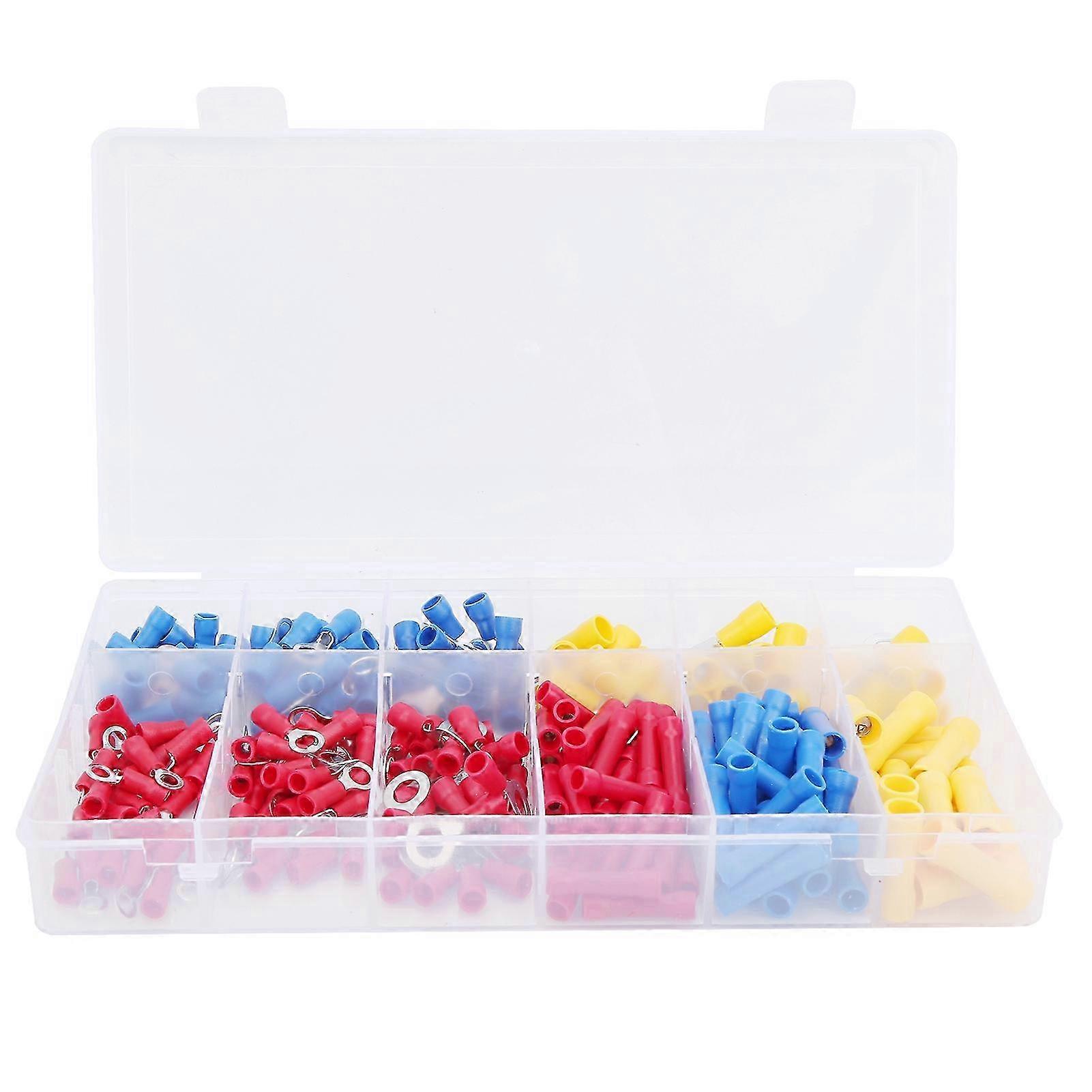 Set Mit 258 Kaltcrimp-steckverbindern, Verzinnten Kupferkontakten, Sortiment An Klemmen Und Aderendhülsen Für Die Verdrahtung.