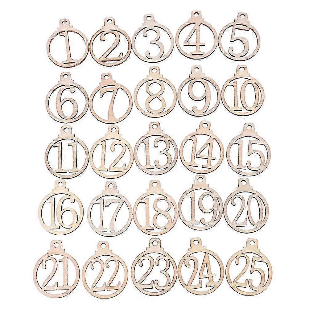 Adventskalender Aus Holz Mit 25 Nummerierten Anhängern (1–25) Für Weihnachtsdekorationen, Festliche Geschenkanhänger Für Feiern, Kalendermarkierungsset