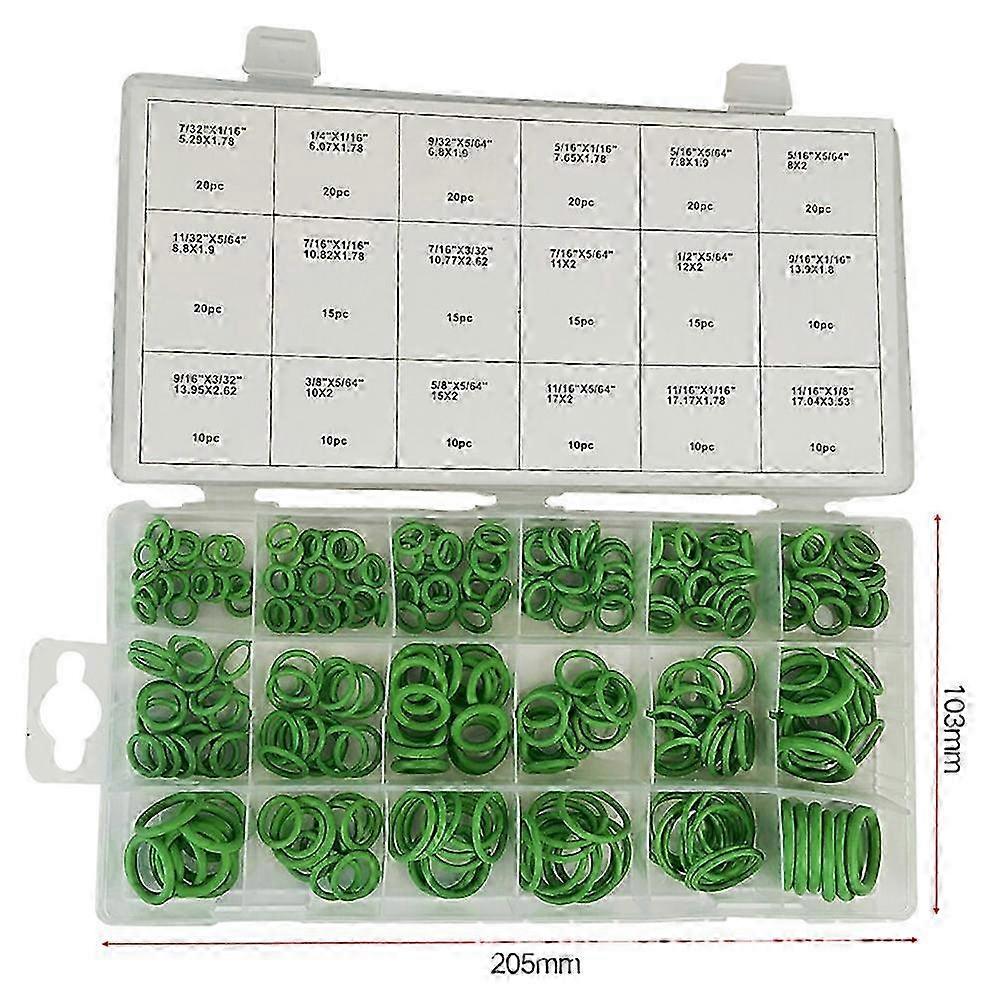Set Mit 270 Gummi-o-ringen In 18 Größen Zur Reparatur Von Kfz-klimaanlagenkompressoren, Sortiert In Einer Kunststoffbox