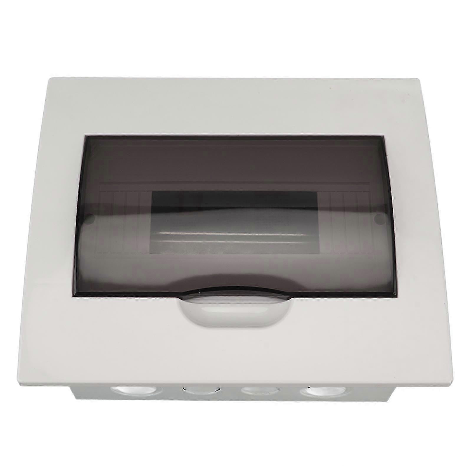 10-modulige Unterputz-elektrobox Mit Din-schiene, Schutzart Ip40, Transparenter Abdeckung, Wandverteilerkasten Für Leitungsschutzschalter, Sichere Und Diskrete Installation Im Innenbereich.