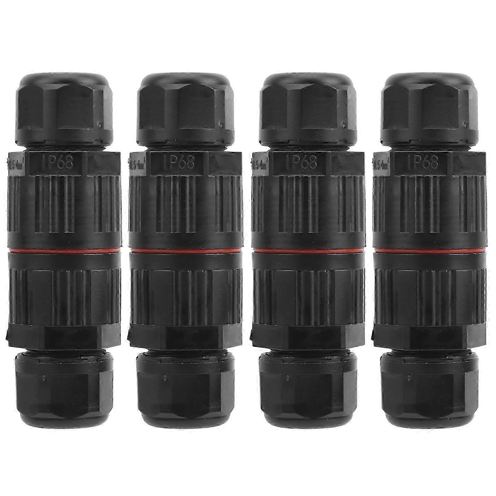 4 Stück Wasserdichte 3-polige Eingangs-/ausgangsstecker Für Led-gartenleuchten Ip68