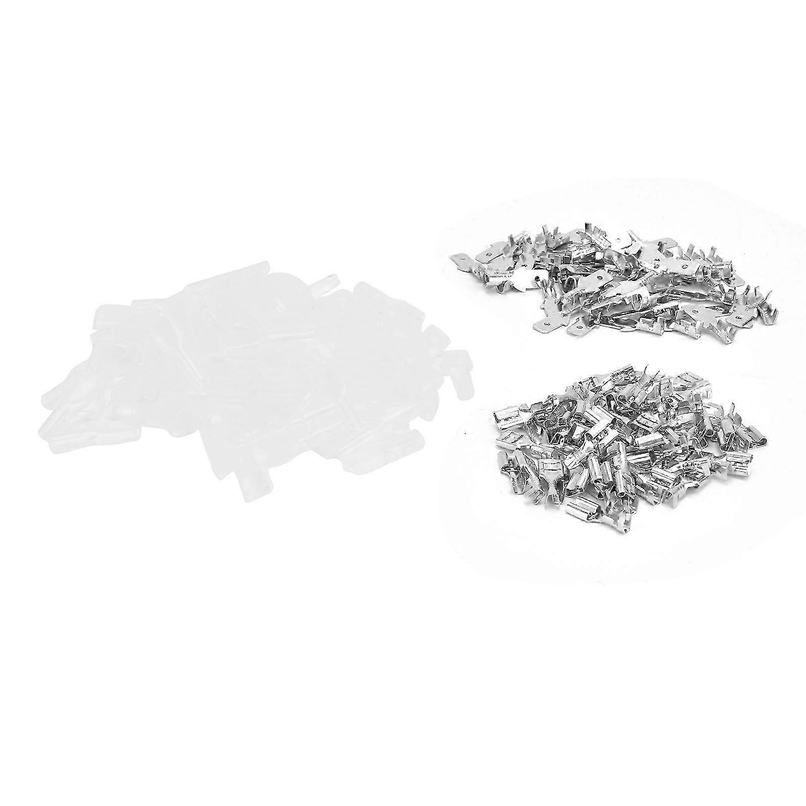 Set Mit 200 Elektrischen 4,8-mm-steckverbindern, Verzinnten Messingklemmen, Wasserdicht Und Isoliert, Elektronische Bauteile Für Die Verdrahtung