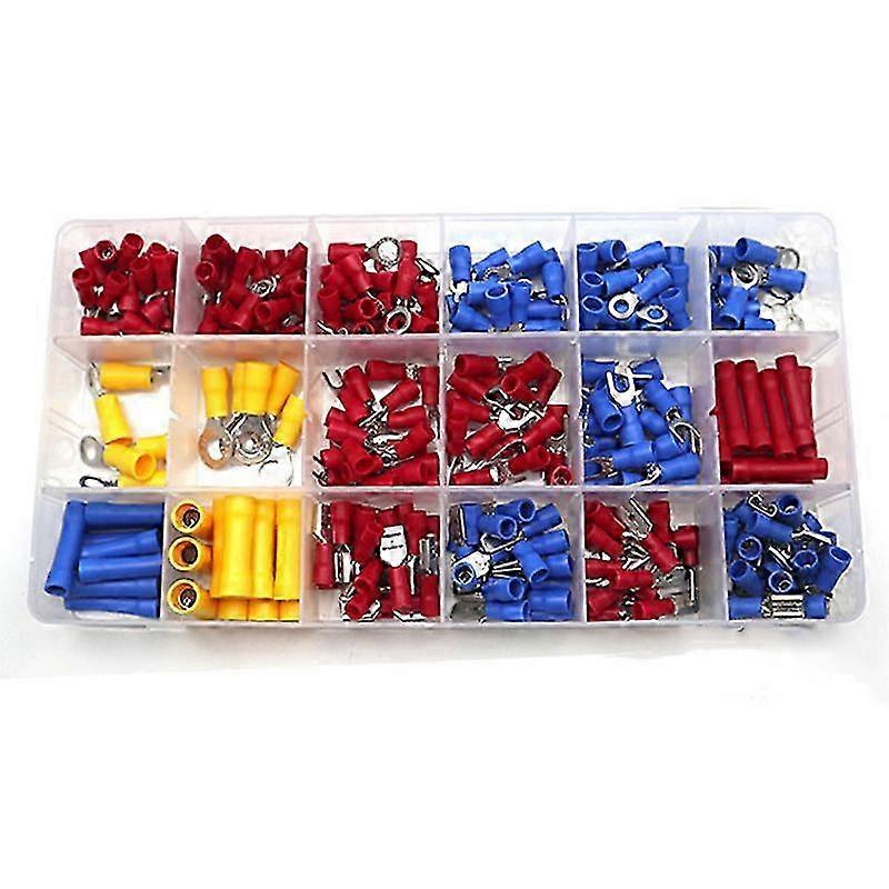 300-teiliges Set Wasserdichter Crimp-elektroverbinder, Sortiment An Flachklemmen, Gabelverbindern Und Isolierhülsen