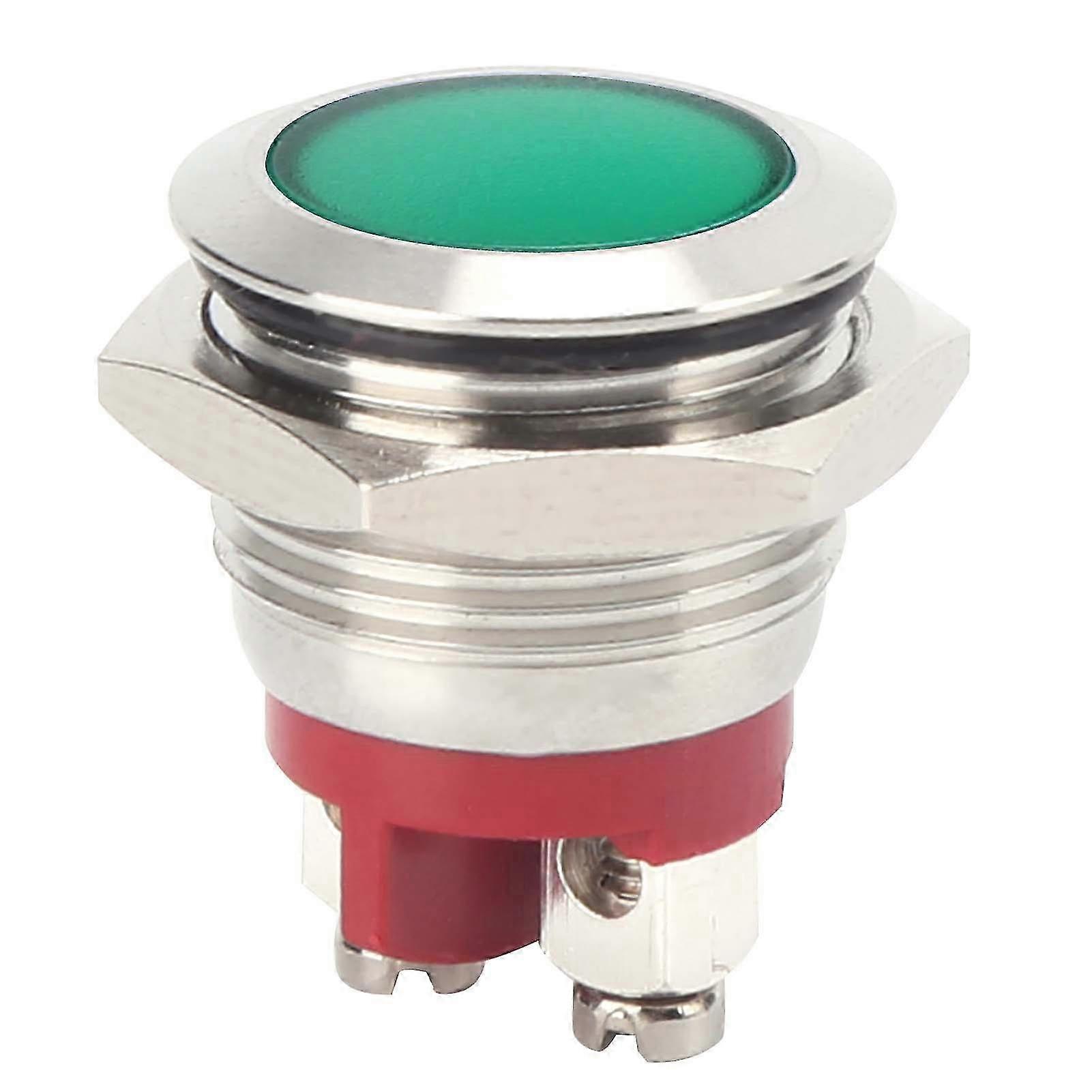 0,6 Zoll Grüne Led-kontrollleuchte, Ip66 Wasserdichte Signalleuchte, Flammhemmender Sockel, Universell Für Fahrzeuge, Gut Sichtbare Kontrollleuchte, Langlebige Diodenbirne.