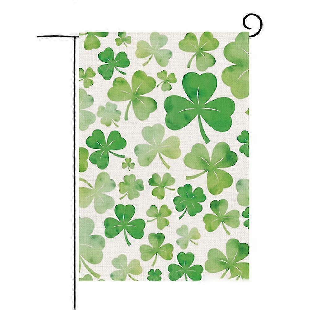 Vertikale Kleeblatt-gartenflagge, Glücksklee Zum St. Patrick's Day, Jute-gartendekoration