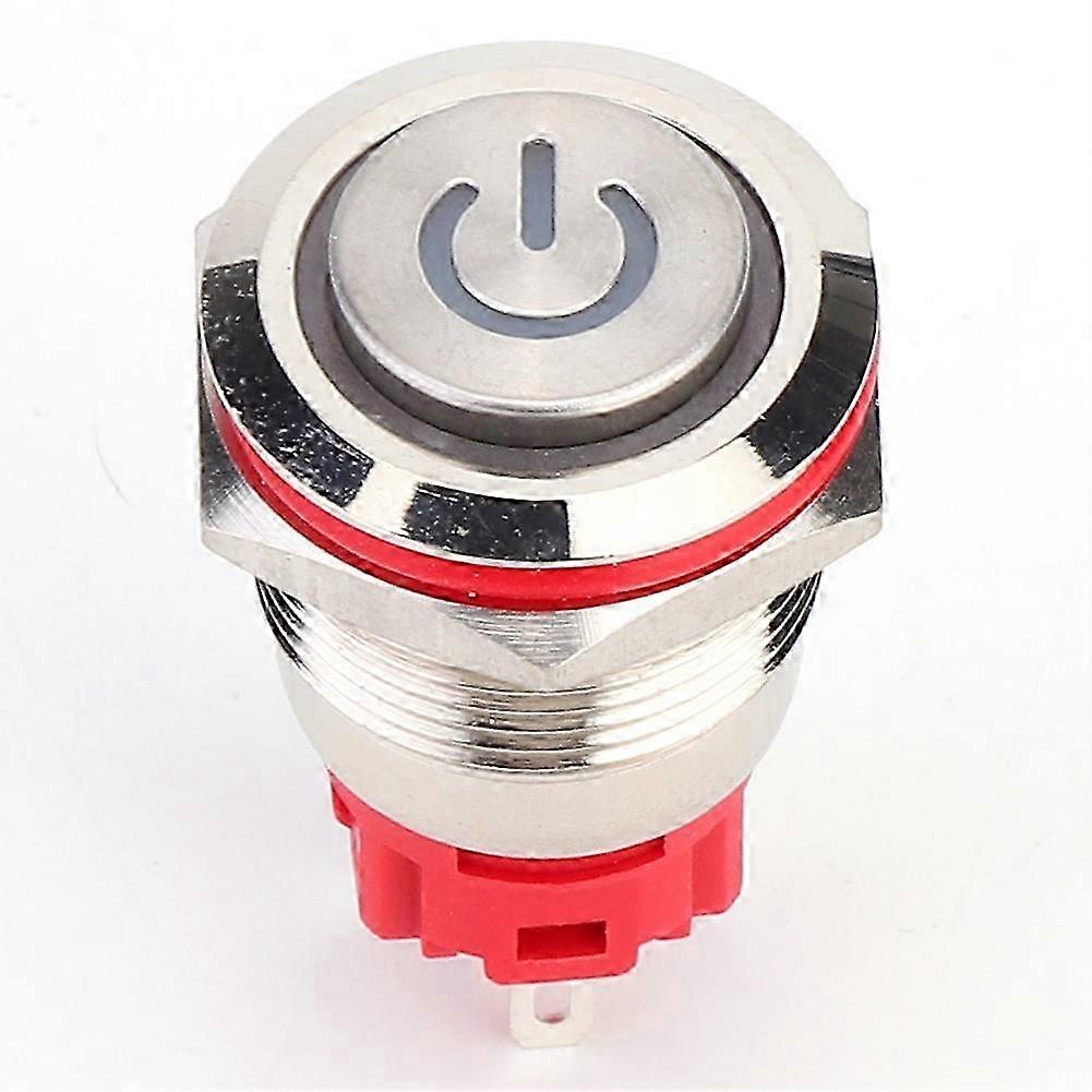 19 Mm Dc9-30v Metall-drucktaster Mit Gelber Kontrollleuchte, 1no 1nc Selbstverriegelnder Schalter, Hochleistungs-ringlampe, Für Schalttafel, 9-30v Dc Stromversorgung, Selbsthaltend, Wechslerkontakt, R