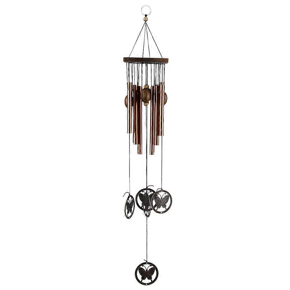 Windspiel Aus Kupferlegierung Für Den Außenbereich, Schmetterlings-gartendekoration Zum Aufhängen, Mehrere Röhren, Klangglocke Für Terrasse, Balkon, Veranda, Wetterfest