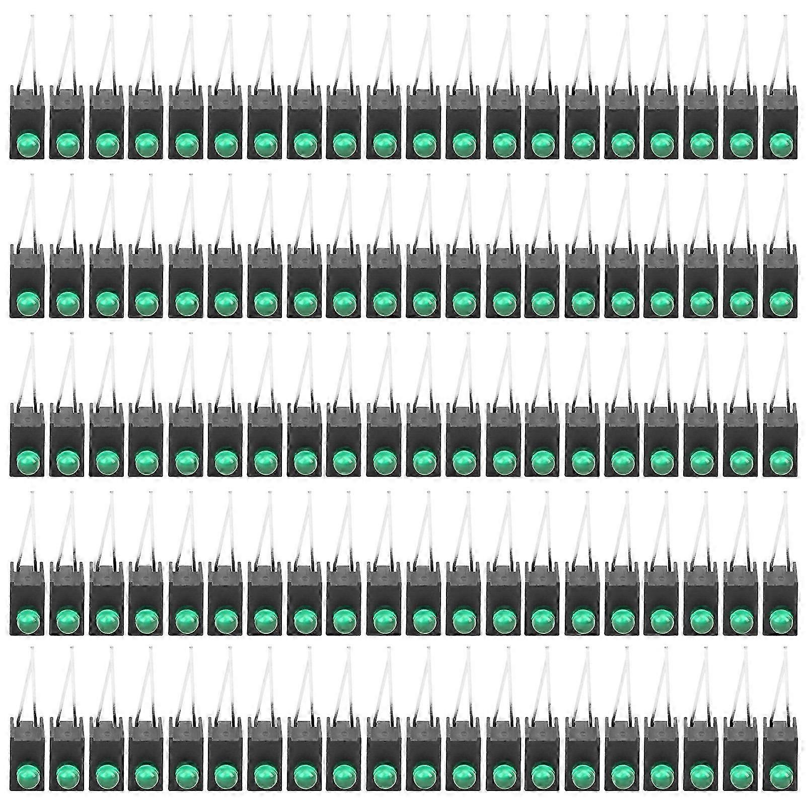 100 Stück 3-mm-led-farbdioden-set Mit Seitlicher Montagehalterung, Einzelbohrung, Industrieausrüstung, Grüne Lampe