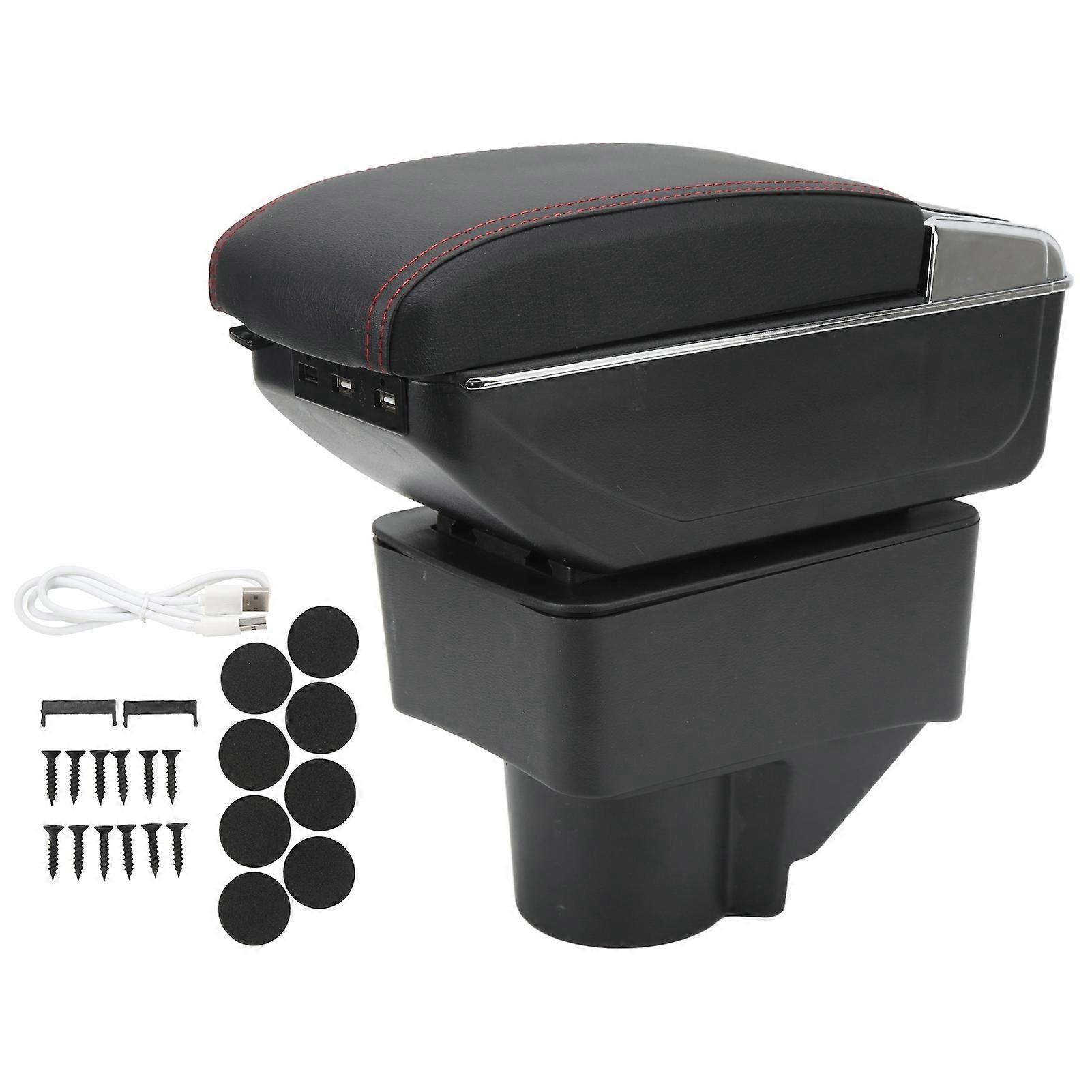 Mittelarmlehne Mit 7 Usb-anschlüssen. Komfortabler, Zweilagiger Ersatz Für Ford Fiesta 2008–2018.