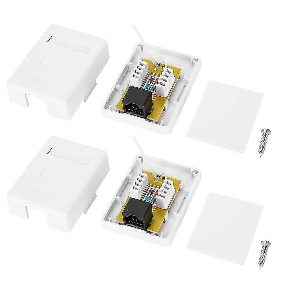 Packung Mit 2 Rj45 8p8c Cat6 Anschlussdosen, Aufputzmontage, Für Computernetzwerke, Wand- Oder Büroanschlüsse, Werkzeuglos.