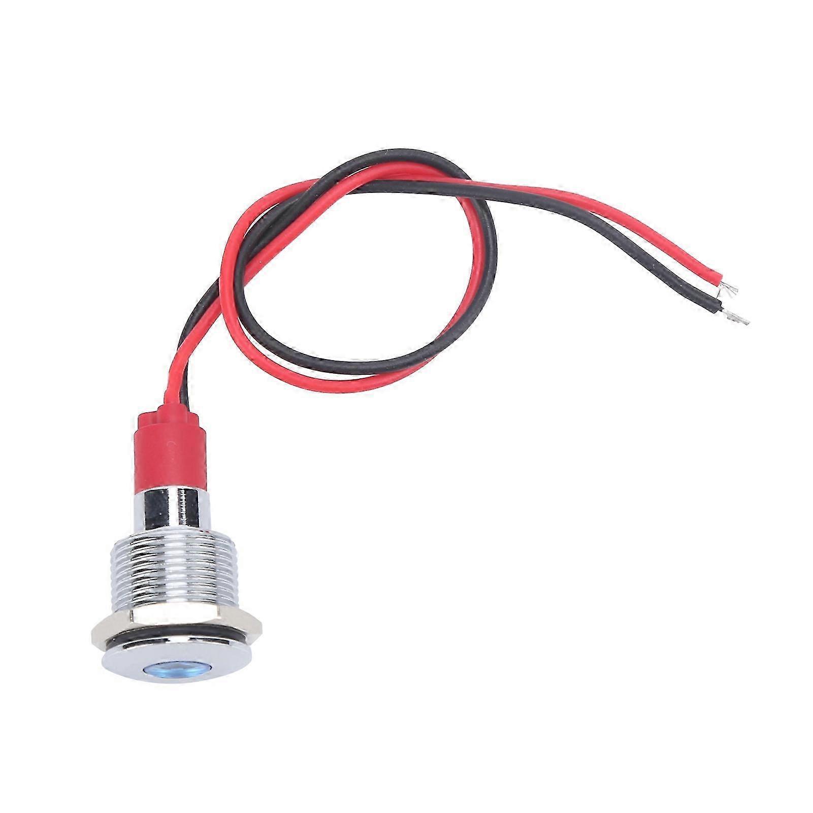 12-mm-led-kontrollleuchte, Wasserdicht (ip66), Blaue Signalleuchte Mit Kabel, Blinkende Kontrollleuchte Für Schilder, Wetterfest, 12-v-glühbirne, Industrielle Signalgebung