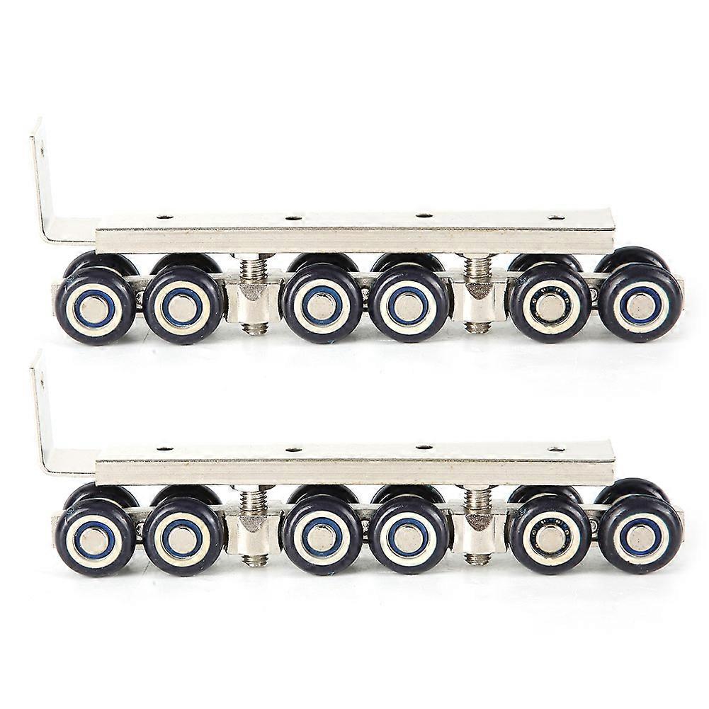 Set Mit 2 Geräuschlosen Schiebetürrollen, 12-rollen-kleiderschrankwagen, Schiebebeschlag-set, Schwerlastrolle Für Kleiderschränke