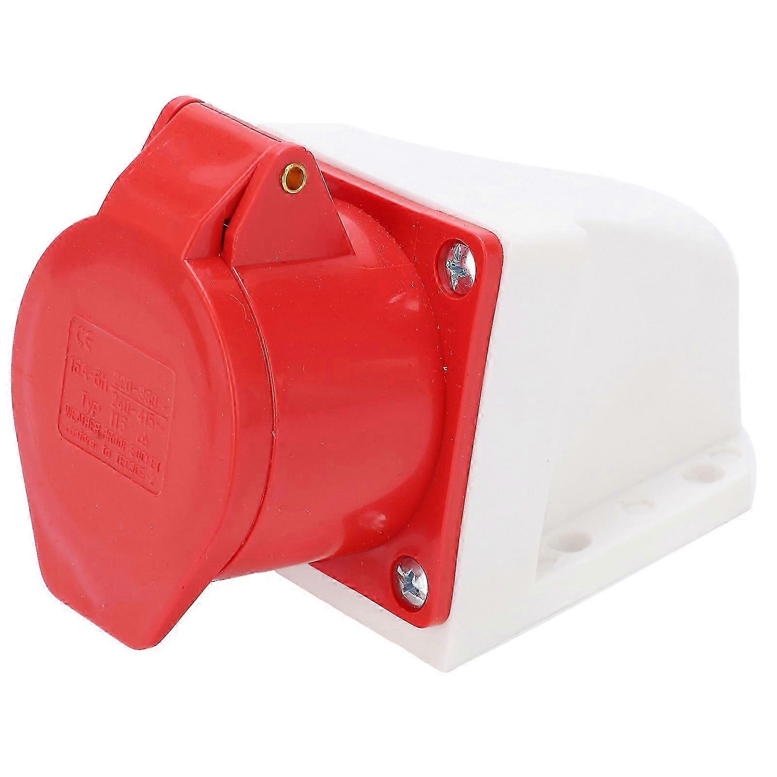Industriestecker 380v 5-polig 16a Wasserdicht Staubdicht, Explosionsgeschützt Wandstecker 220-415v, Feste Montage, Professioneller Einsatz.