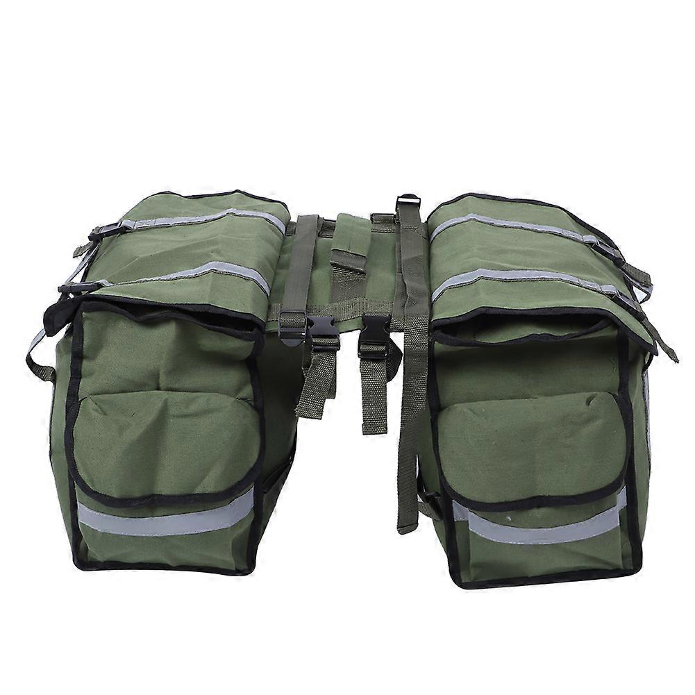 Wasserdichte, Gewachste Canvas-fahrradsatteltasche, Gepäckträgertaschen Hinten Mit Reflektierenden Paspeln, Robuste Fahrradtasche, Schnellbefestigung, 2-teilig.