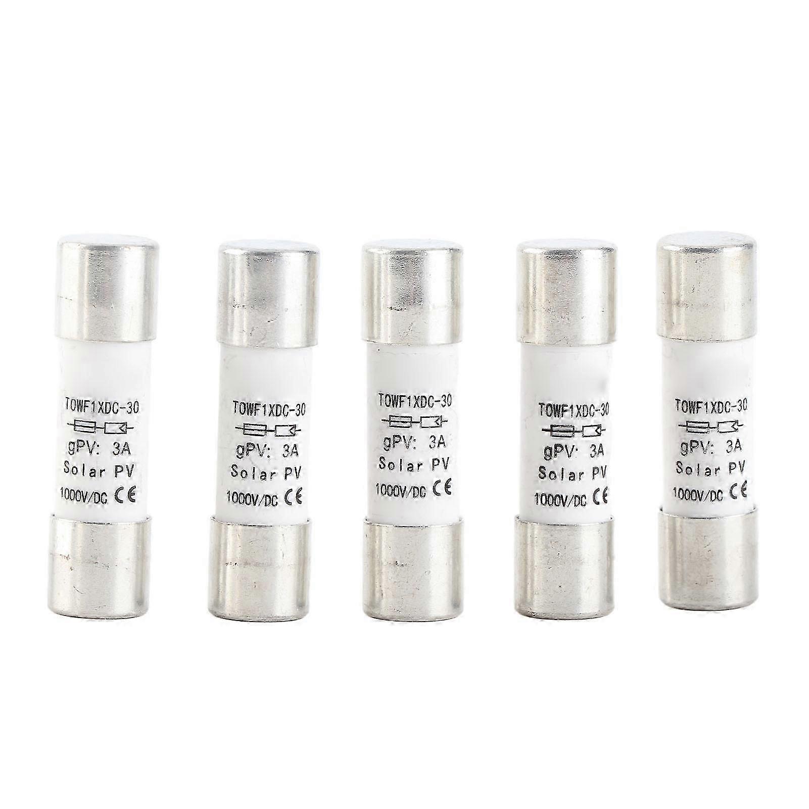 5-teiliges 1000-v-dc-sicherungsset (10 X 38 Mm) Für Photovoltaikanlagen, 3-a-schutzpatrone, Ersatzteil
