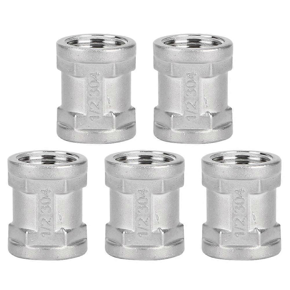 1/2 Zoll G1/2 Edelstahl-innengewindeanschluss, 5-teiliges Set, Doppelter Schlauchadapter (innengewinde), Edelstahl-schraubhülse