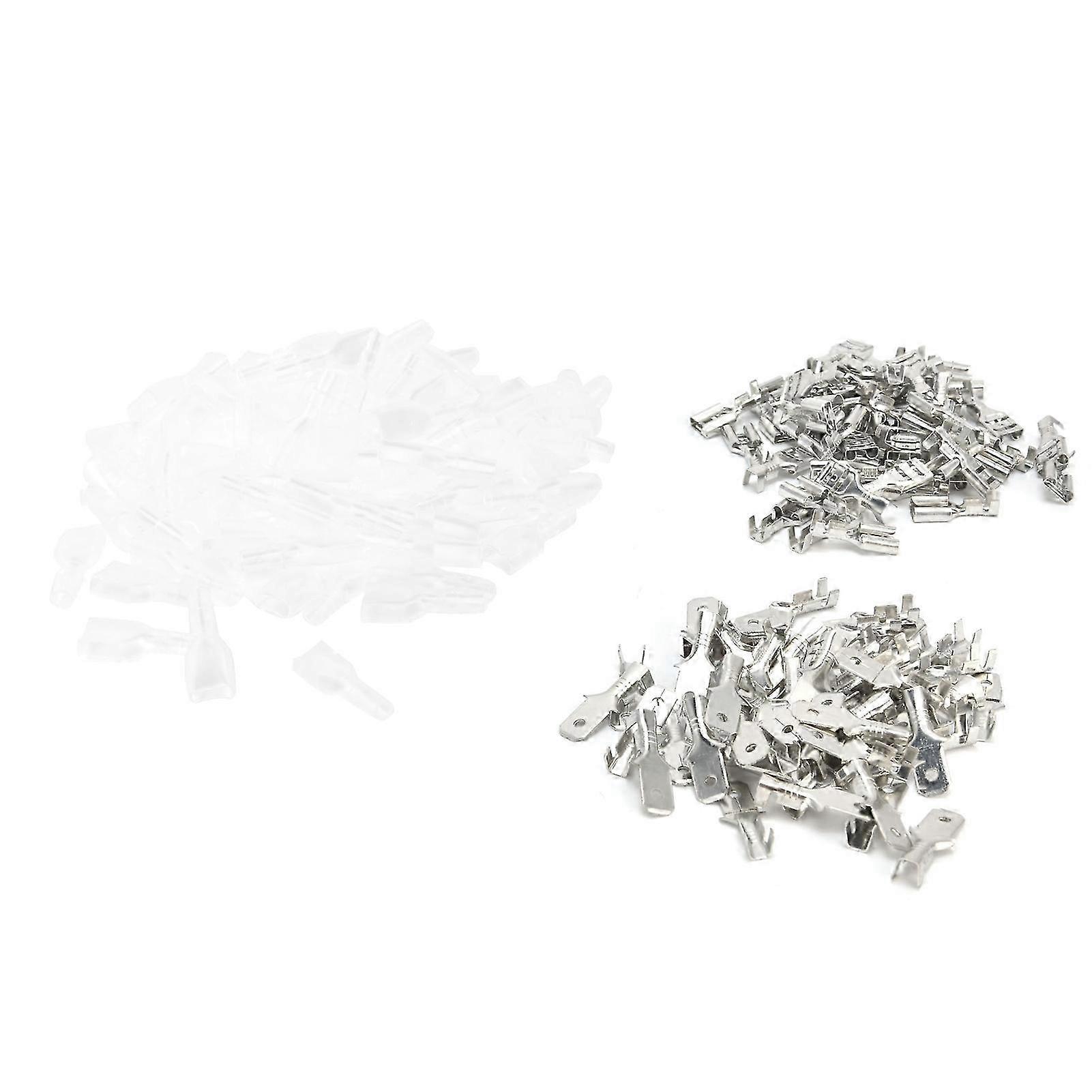 Messing-flachstecker (männlich Und Weiblich), Crimp-set Mit Isolierhülsen, Sortiment An 6,3-mm-steckverbindern Für Elektrische Leitungen