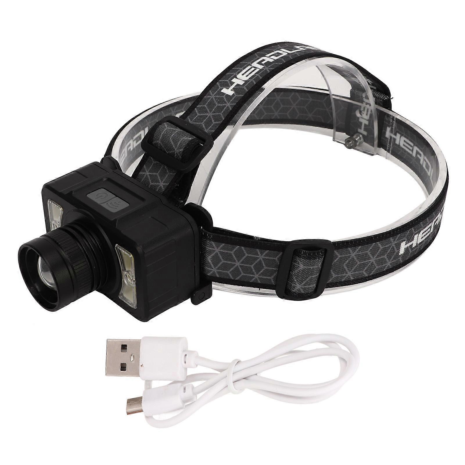 Wiederaufladbare Led-stirnlampe Mit 2 Leuchtmodi, Bewegungssensor, Leicht Und Ideal Zum Wandern Und Campen