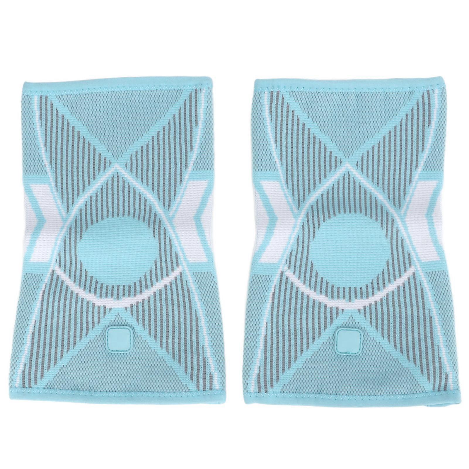 Paar Atmungsaktive Knieschoner Aus Gestricktem Nylon, Muskelunterstützung Beim Laufen, Wandern Und Klettern, Für Damen Und Herren, Himmelblau