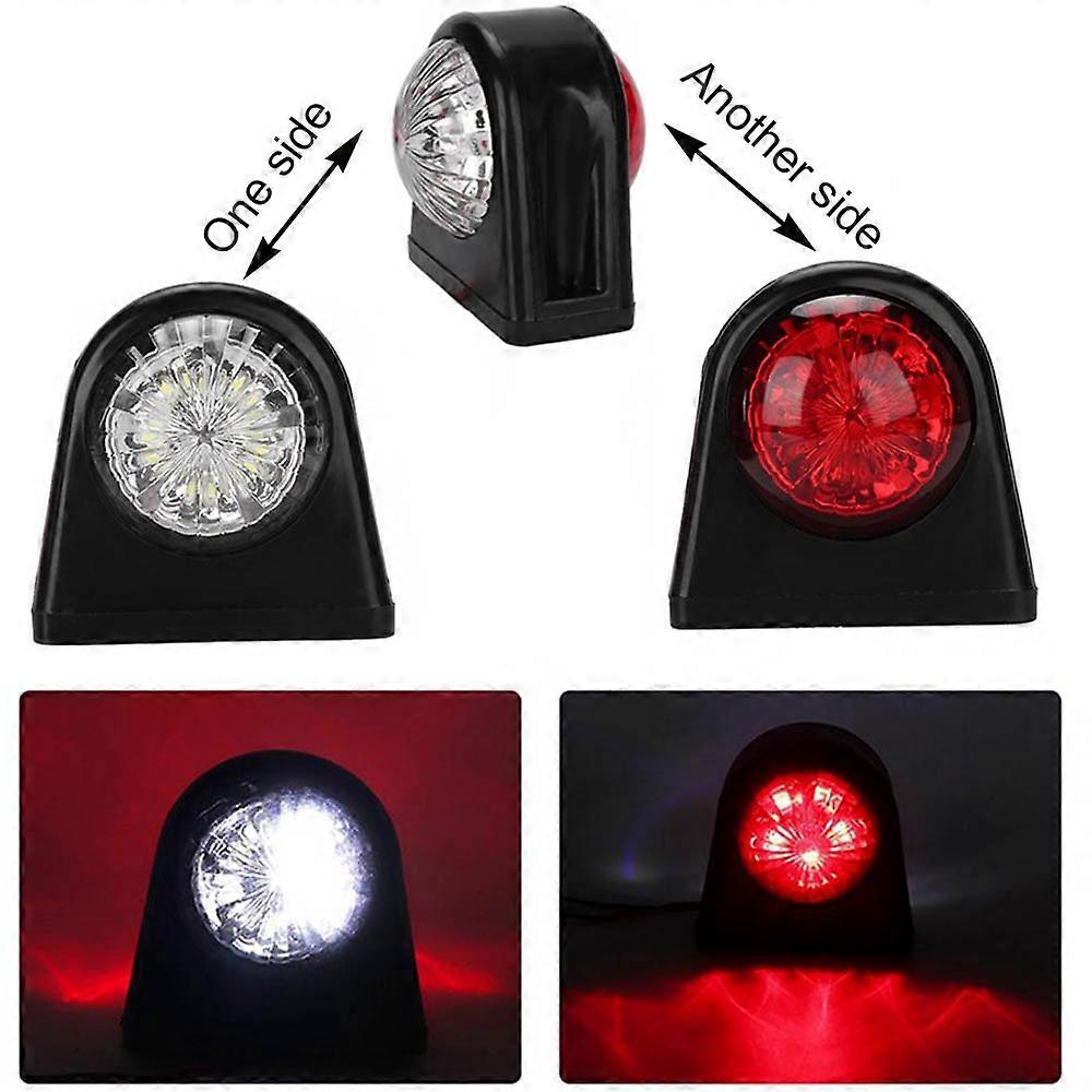Rote Und Weiße Led-leuchten, 8 Lampen, Abgerundete Kanten, 10–30 V Für Fahrzeuge