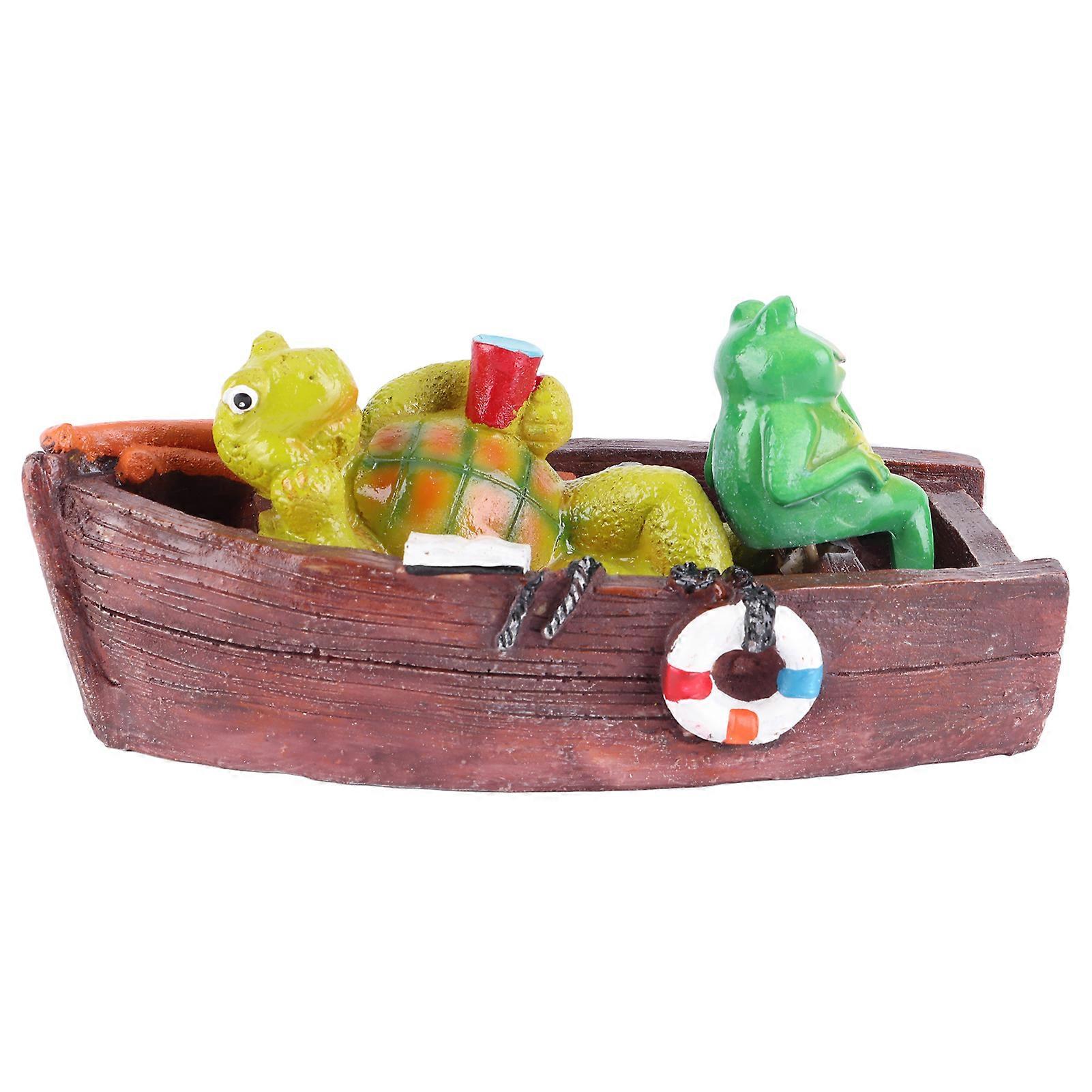 Schwimmende Teichdekoration Mit Schildkröte Und Frosch Aus Kunstharz, Niedliche Dekoration Für Aquarium Und Garten, Handgefertigtes Unikat