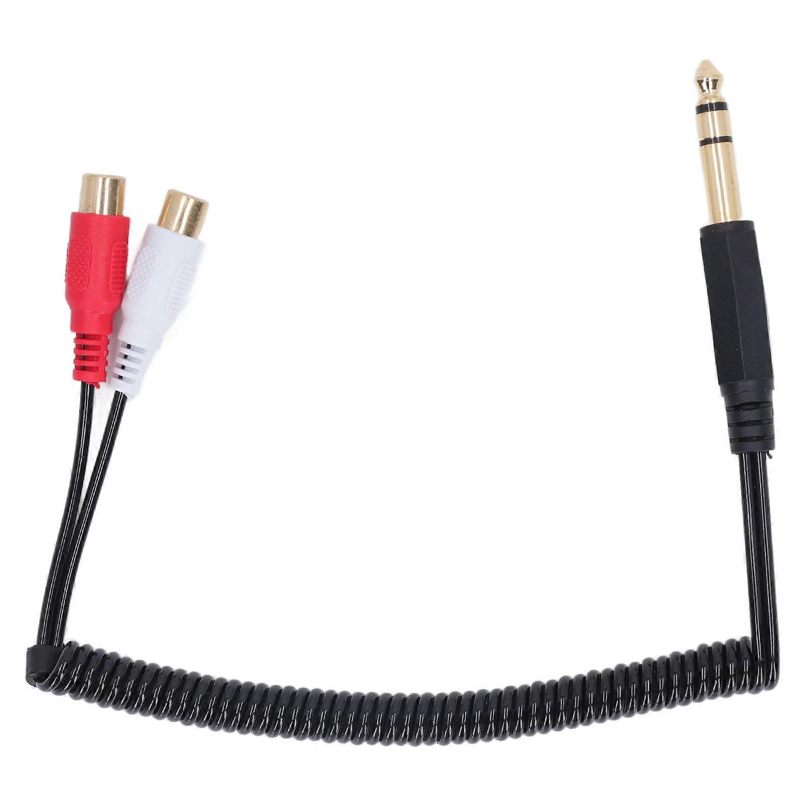 Rca-buchse Auf 6,35-mm-klinkenstecker-audiokabel, Spiralkabel, 2-kanal-stereo Links/rechts, 6,35-mm-klinke Auf Rca-y-kabel