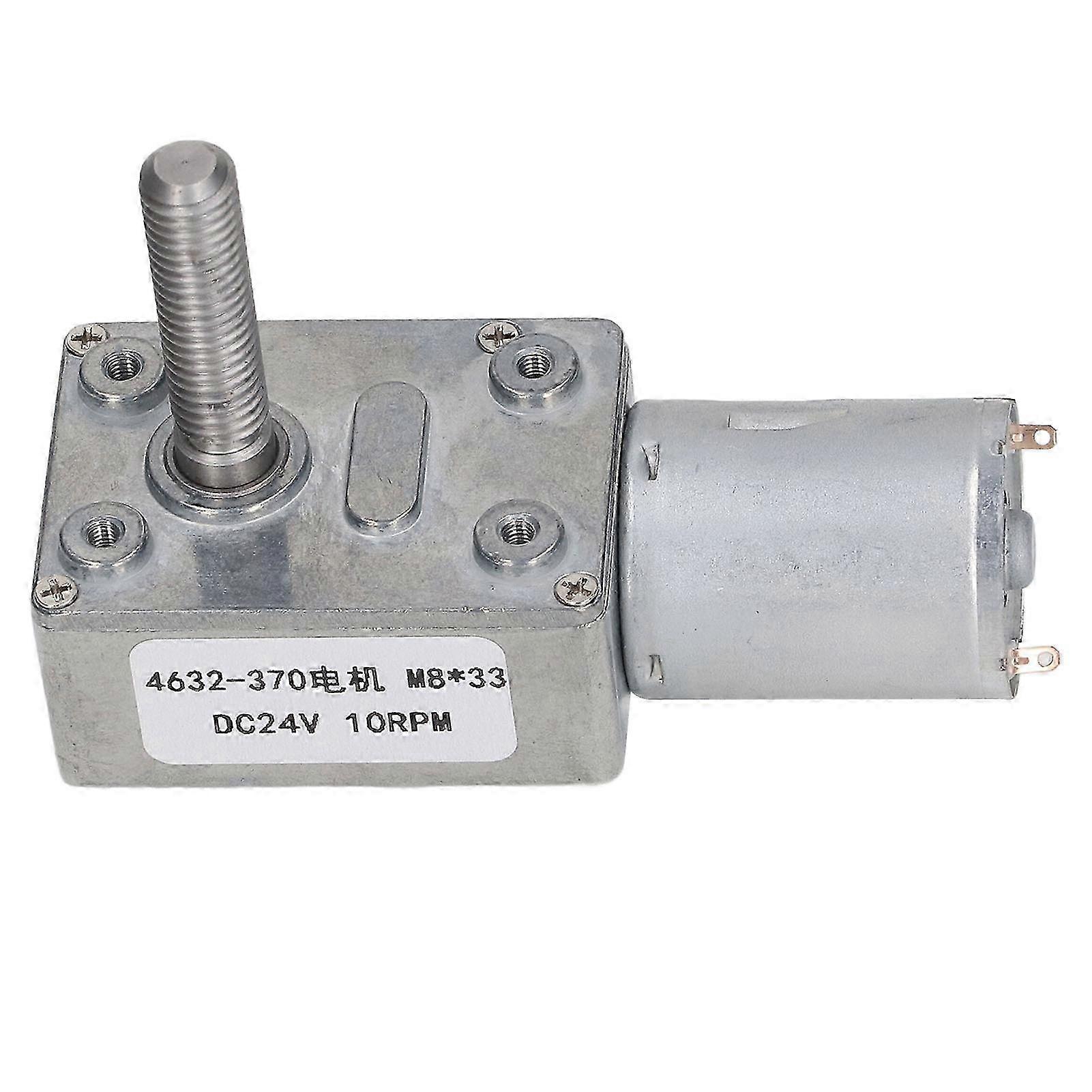 24-v-schneckengetriebemotor, 10 U/min, M8x33-mm-welle, Hohe Präzision, Gehäuse Aus Aluminium Und Messing, Robustes Untersetzungsgetriebe