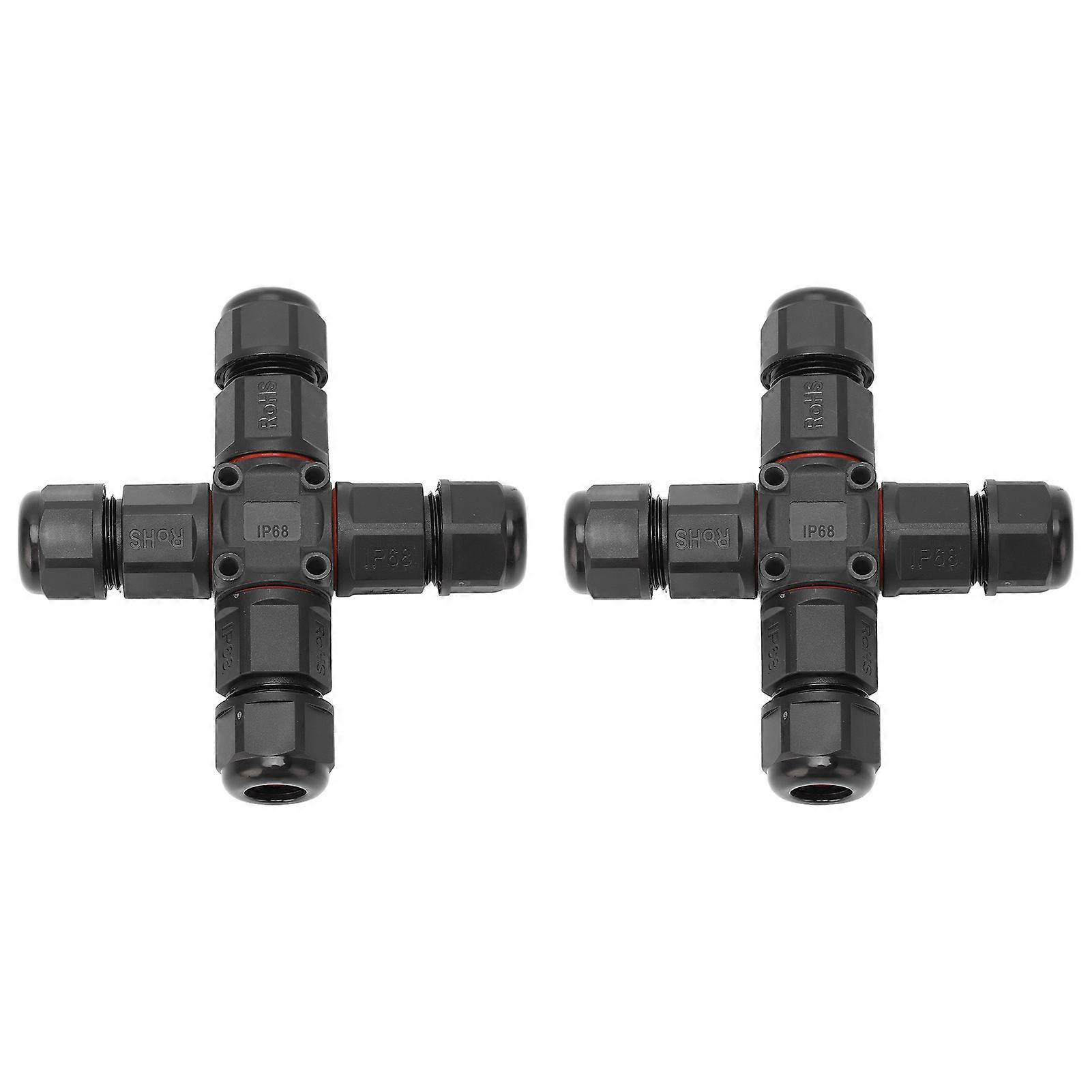 2-teilige, Wasserdichte 4-wege-anschlussdose, Ip68 2-poliger/3-poliger Elektrischer Stecker Für Industrielle Stromkabel