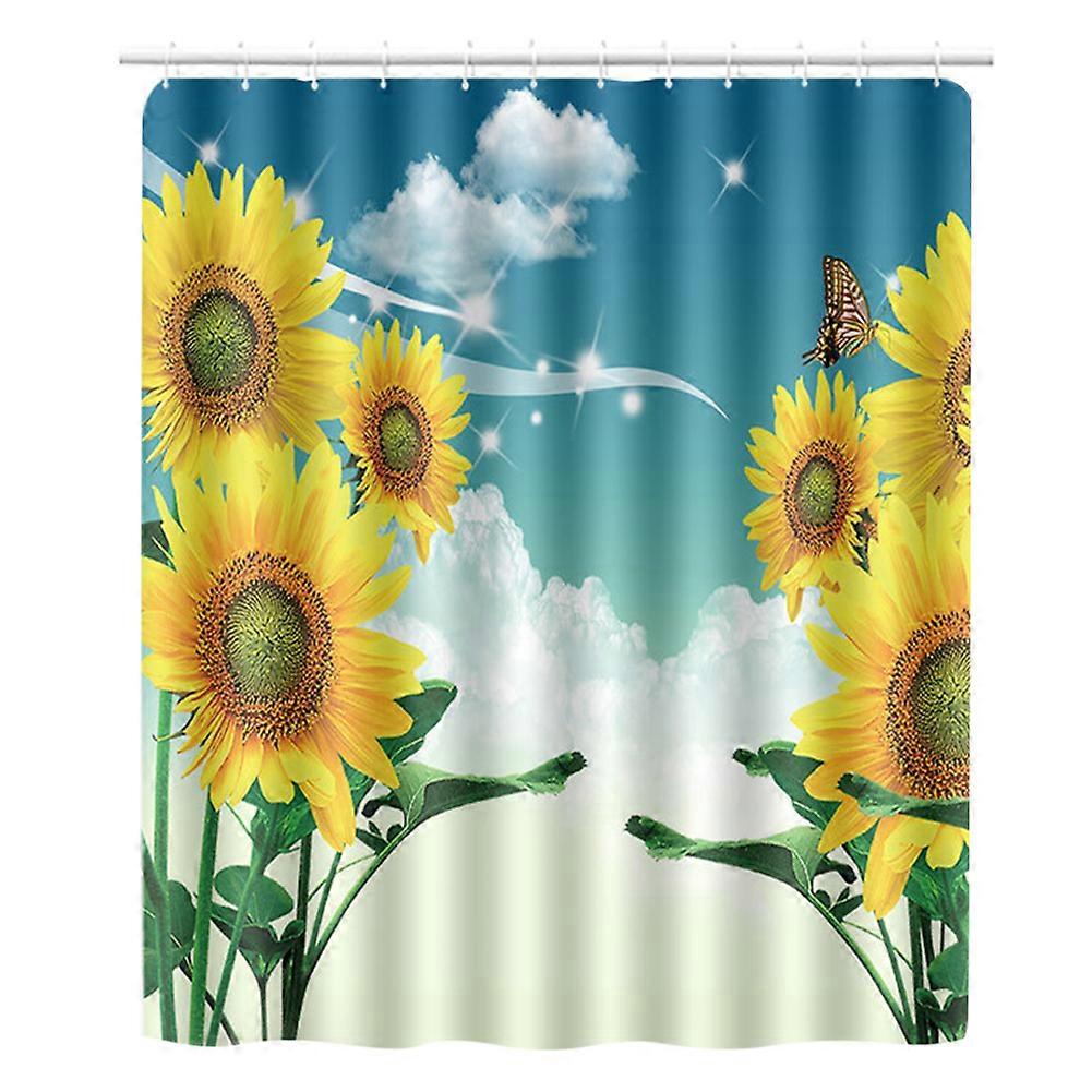Bedruckter Duschvorhang 180 X 180 Cm, Wasserdichtes Polyester, Badezimmeraccessoire, Wasserdichte Badewannendekoration
