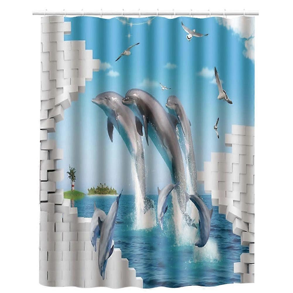 Bedruckter Duschvorhang 180 X 180 Cm, Wasserdichtes Polyester, Elegantes Badezimmeraccessoire