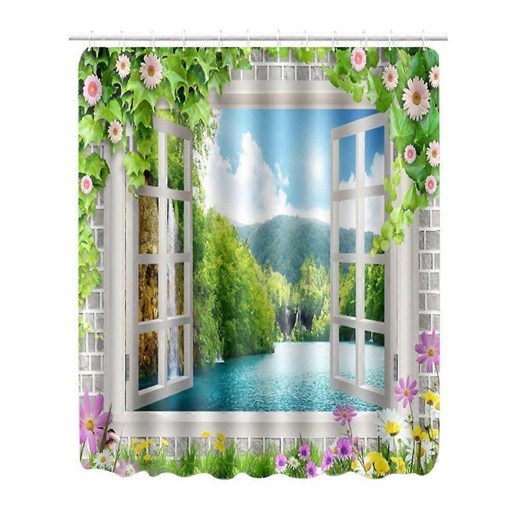 Bedruckter Duschvorhang 180 X 180 Cm, Wasserdichtes Polyester, Badezimmeraccessoire, Elegantes Muster, Spritzschutz, Strapazierfähiges Material, Moderne Badewannendekoration