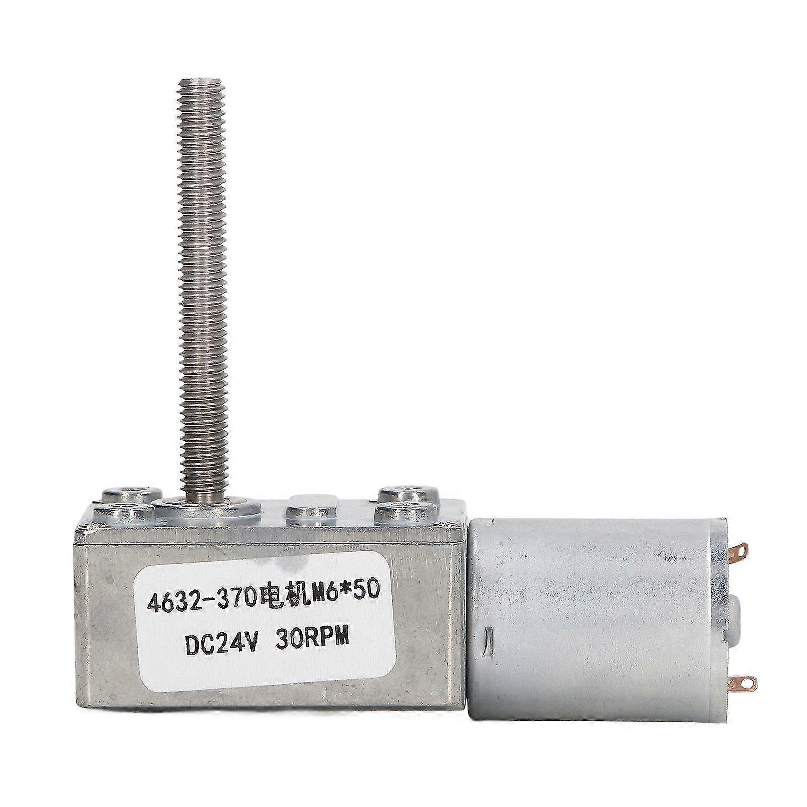 24-v-gleichstrom-getriebemotor, Stoßfestes Vierkant-schneckengetriebe, 30 U/min, M6x50-mm-welle, Schlagturbine, Industrielle Anwendung