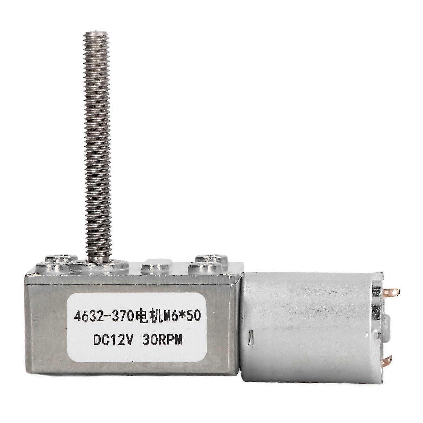 12v Gleichstrom-schneckengetriebemotor, 30 U/min, Mit Selbsthemmung, Optimale Anpassung, M6x50mm Welle, Robust Und Zuverlässig Für Industrielle Anwendungen.