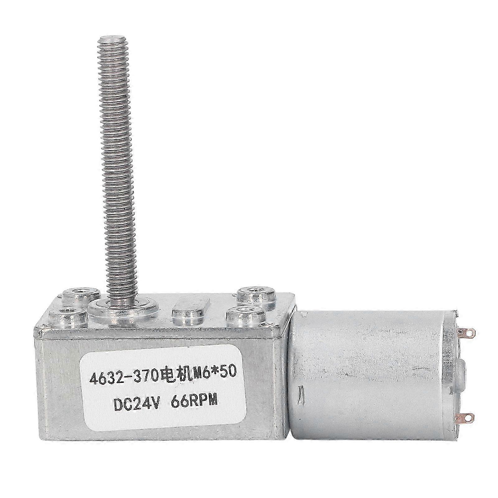24v Gleichstrom-getriebemotor Mit Schneckengetriebe, Hochpräzisem Untersetzungsgetriebe, Selbsthemmend, 66 U/min Leerlaufdrehzahl, M6x50mm Welle, Robust Und Zuverlässig Für Industrielle Anwendungen.