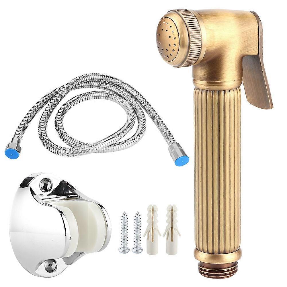 Manuelle Bidetdusche Aus Kupfer, Handbrause Mit Schlauch Und Halterung, G1/2 Zoll Gewindeanschluss, Komplettes Badezimmer-set, Verstellbarer Strahl Für Die Toilette.