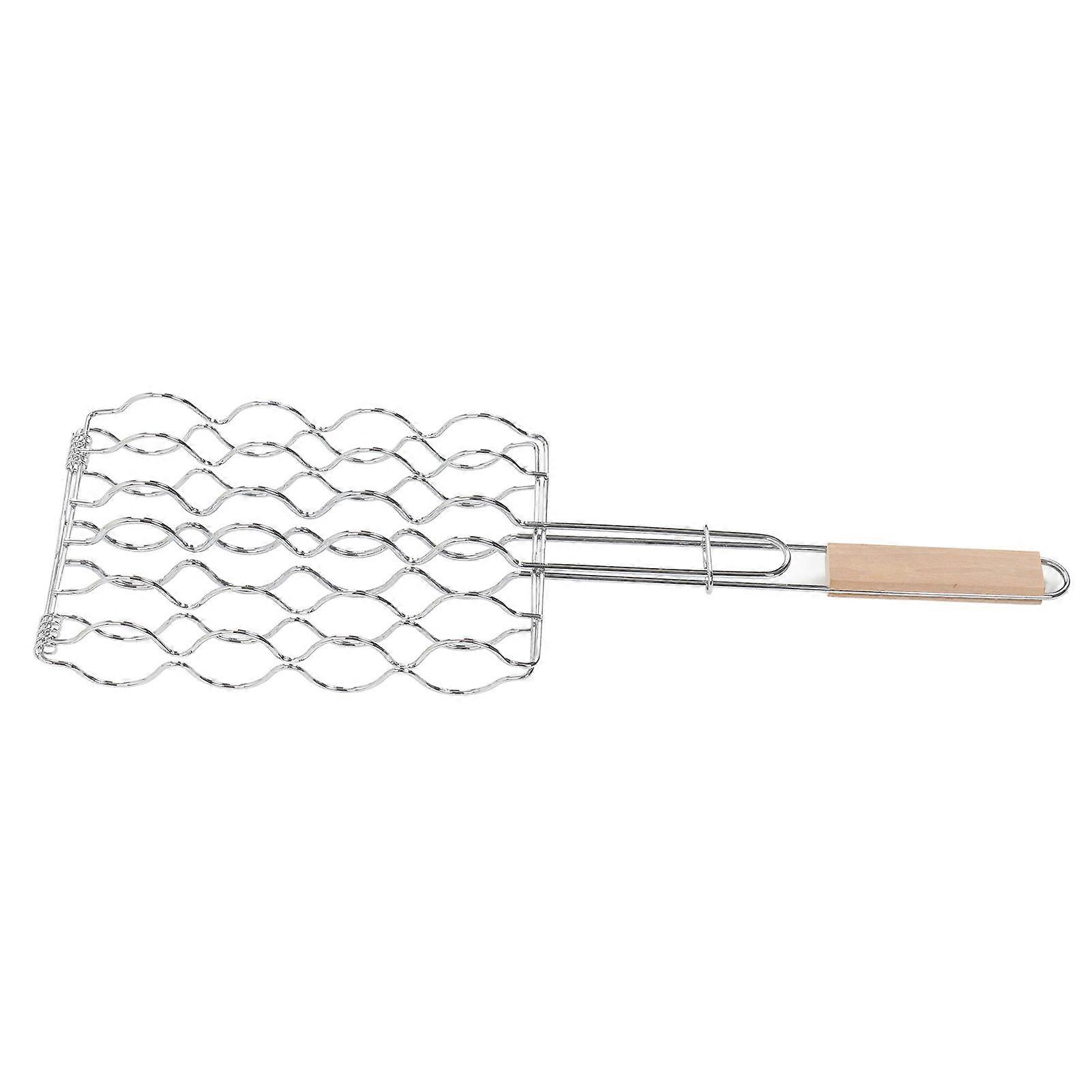 Maiskolbenkorb Aus Edelstahl, Griff Aus Buchenholz, Gleichmäßige Wärmeverteilung, Kapazität Für 4 Maiskolben, Kochständer Für Grill Und Camping.