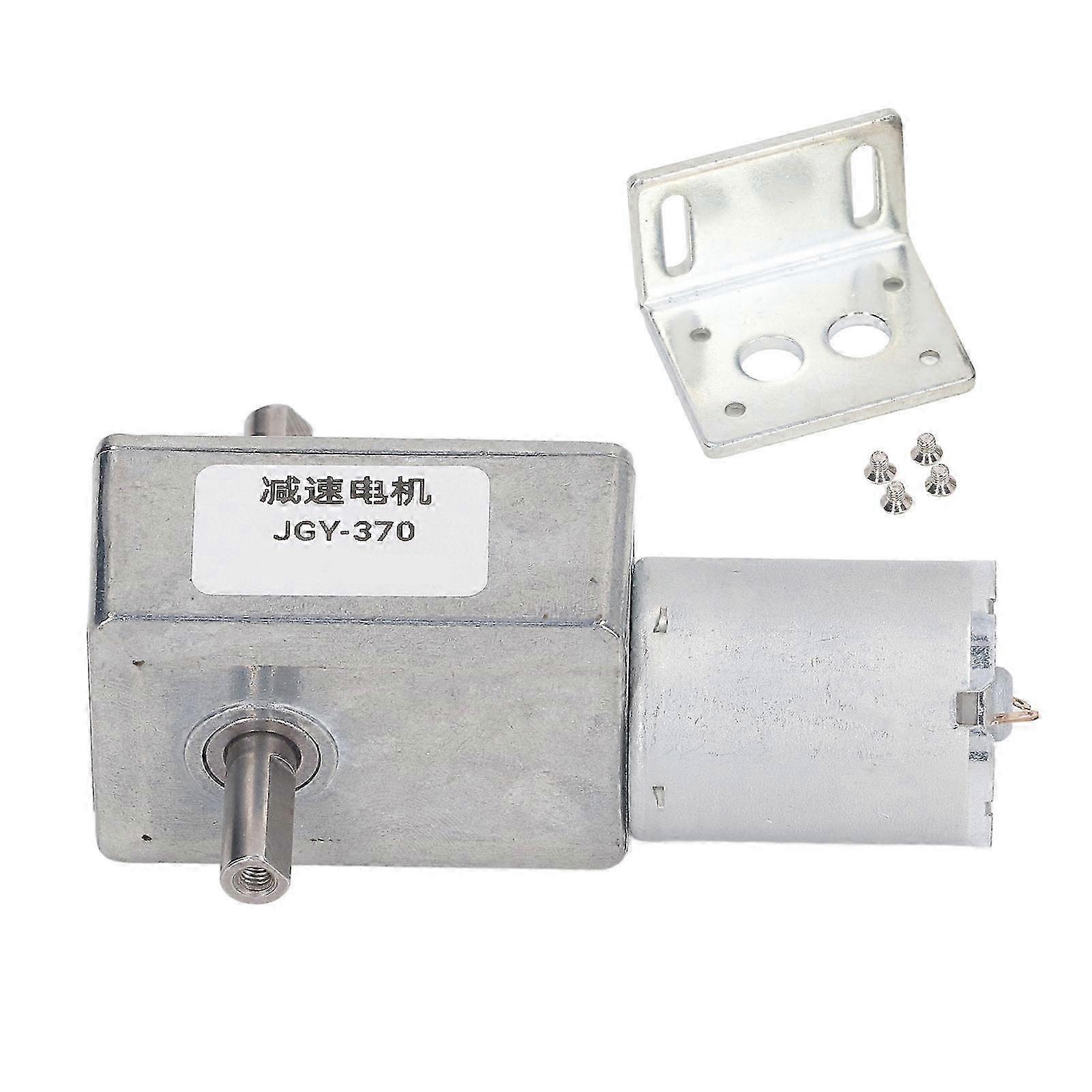 12-mm-doppelwellen-schneckengetriebemotor, Selbsthemmend, Reversibel, Hohes Drehmoment, 12-v-50-u/min-untersetzungsgetriebe, Hohe Präzision
