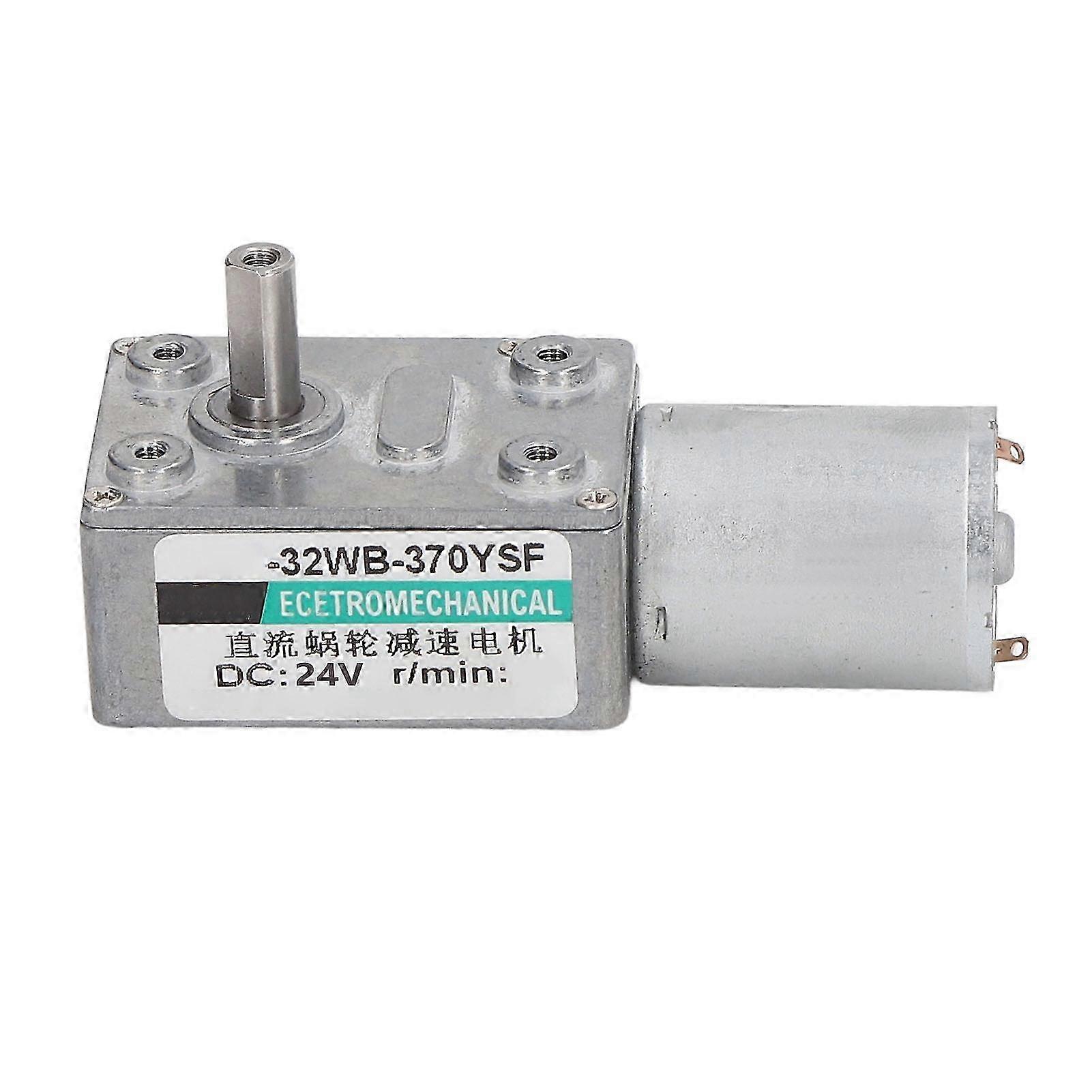 24-v-gleichstrom-schneckengetriebemotor, 2 W, Selbsthemmend, Reversibel, Hohes Drehmoment, Turbinengetriebe, 100 U/min, Drehzahl Einstellbar, Elektrisches Getriebe