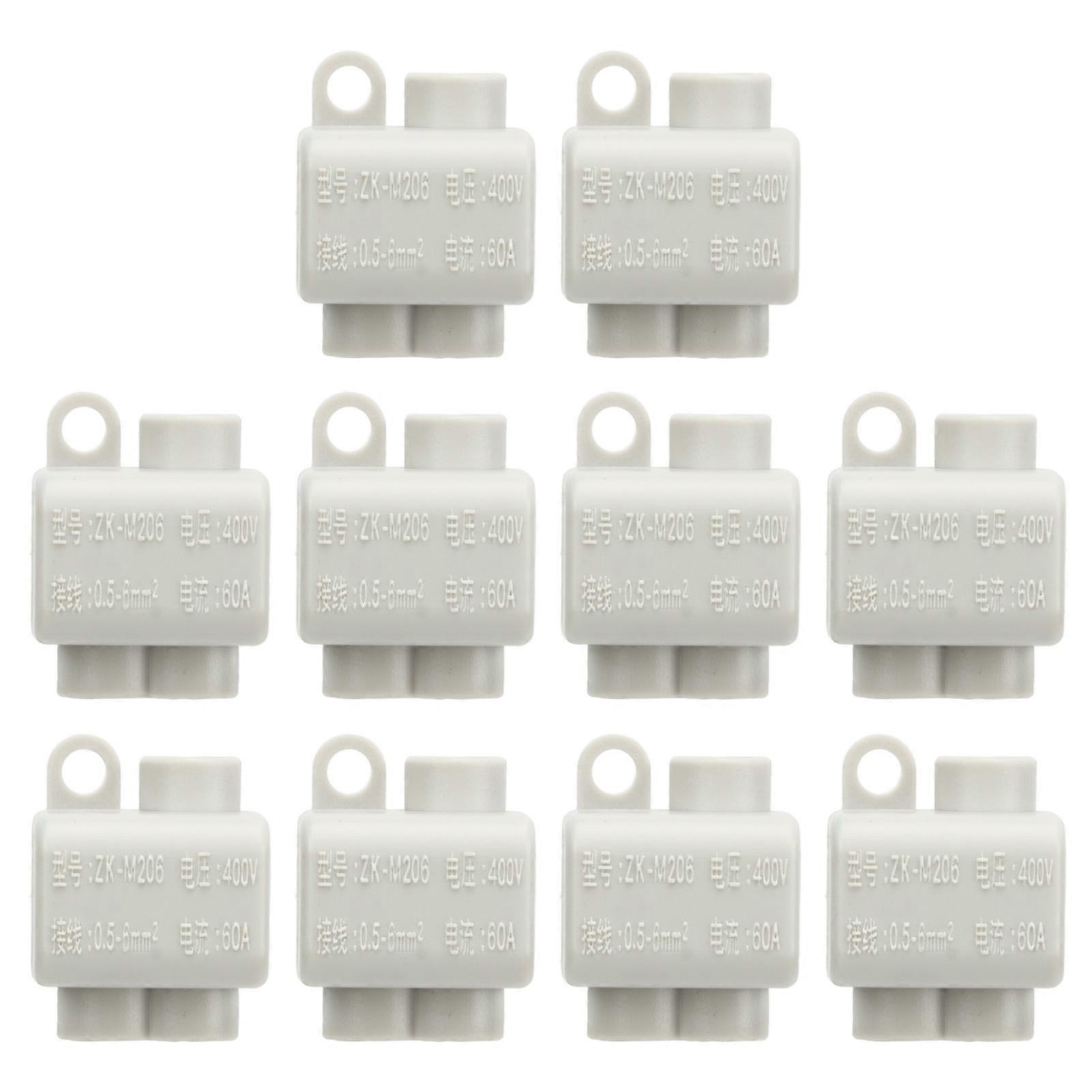 10 Schnellverbinder 60 A 400 V, 1 Eingang, 2 Ausgänge, Kabelverbinder Für 0,5–6 Mm² Drähte, 10er-packung