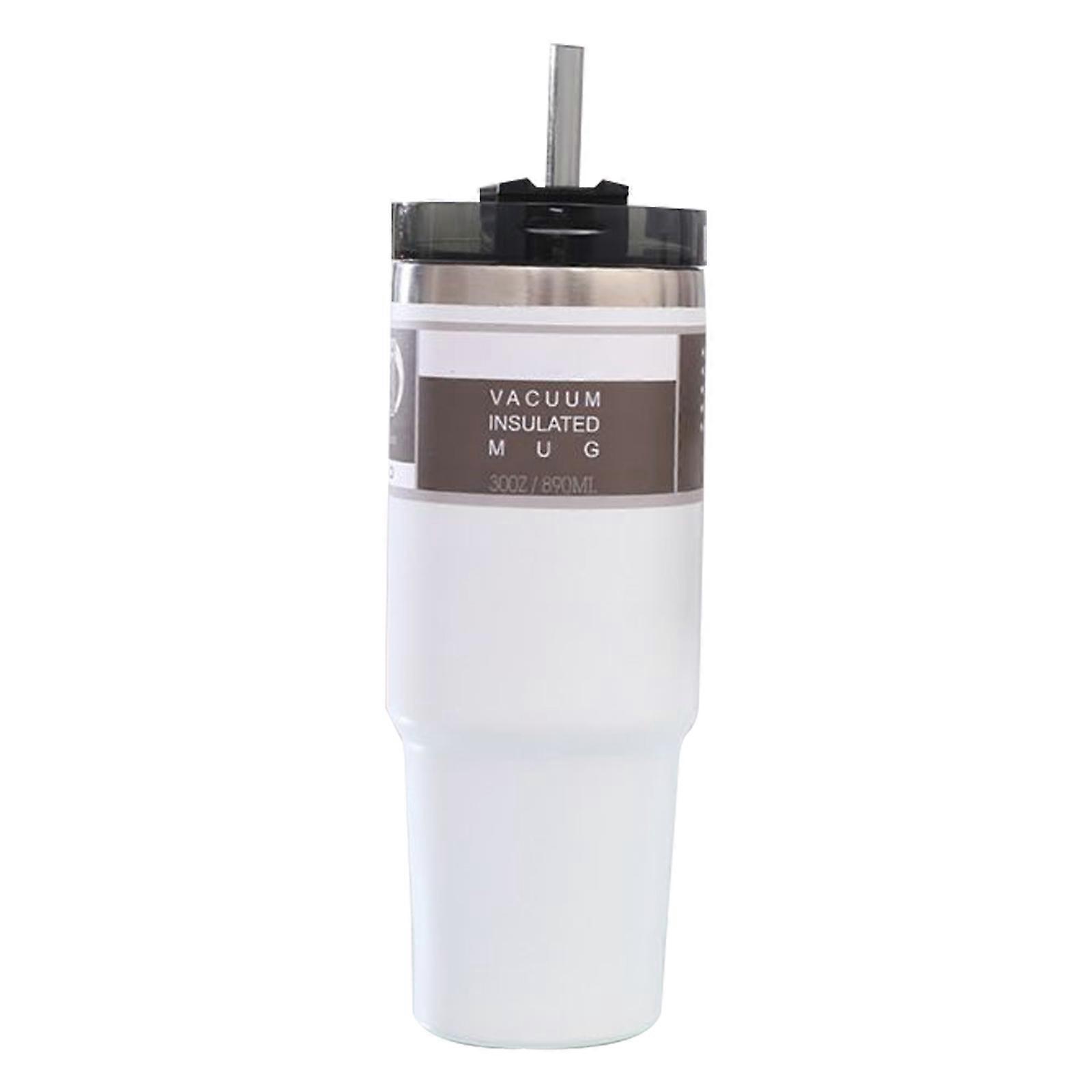 Isolierter Becher Aus Edelstahl 304 Mit Strohhalm, Ideal Für Zuhause, Stilvoller Wiederverwendbarer Becher, Hält Getränke Heiß, Praktische Größe.