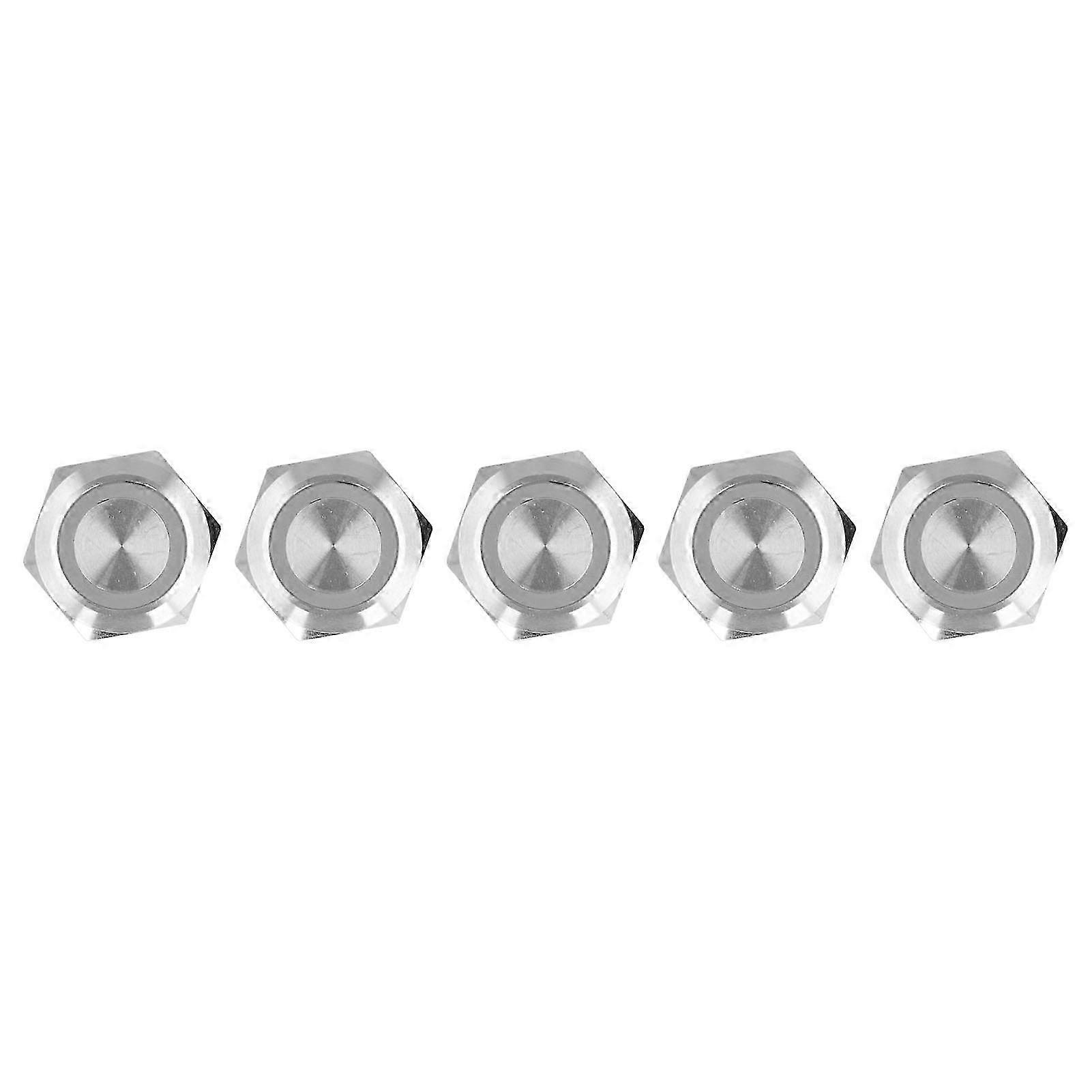 5-teiliger Momenttaster, Ultradünner, Wasserdichter Metallknopf Mit Blauer Led, 22 Mm, Dc 12–24 V, Automatische Rückstellung Für Autos