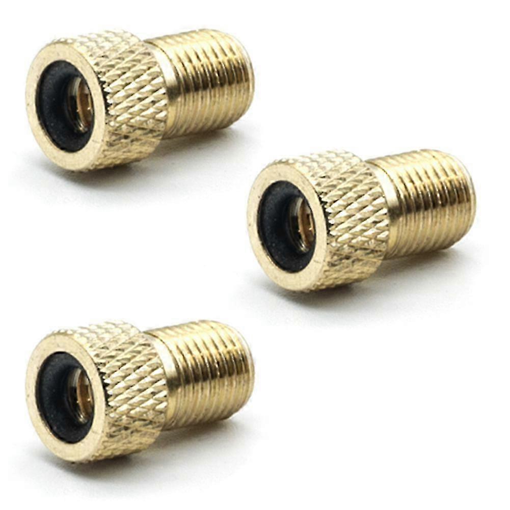 3-teiliger Fahrradventiladapter: Umrüstung Von Französischen (sv) Und Dunlop (dv) Ventilen Auf Autoventile (av), Mit Ring, Für Schläuche Und Reifen, Praktisches Und Robustes Zubehör.