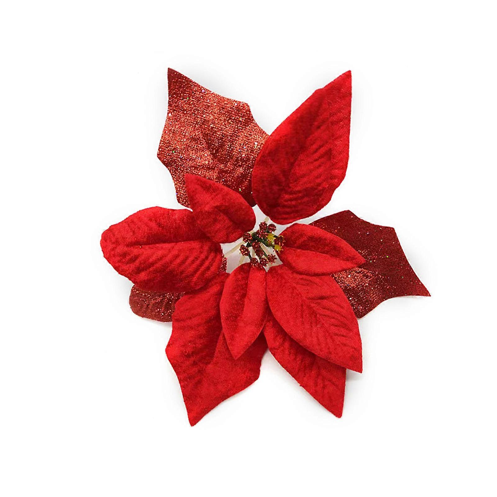 Weihnachtsdekoration: Künstliche Stoffblumen Für Weihnachtsbäume, Künstliche Blumenornamente, Festliche Verzierungen Für Partybäume