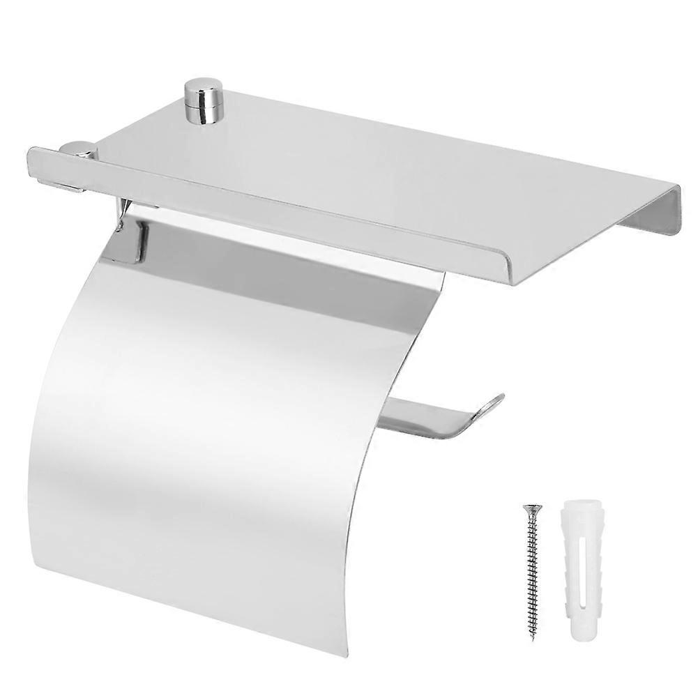 Wandmontierter Toilettenpapierhalter Aus Edelstahl, Ablage Für Handys, Toilettenpapierspenderständer Fürs Badezimmer