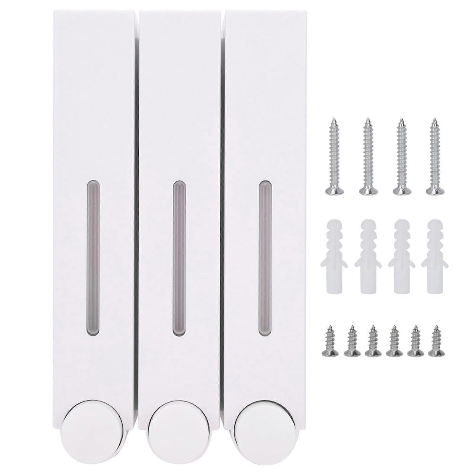 Wandmontierter 3-kopf-flüssigseifenspender Für Hotelbäder, Wandmontierte Shampoopumpe, Set Mit Drei Behältern.