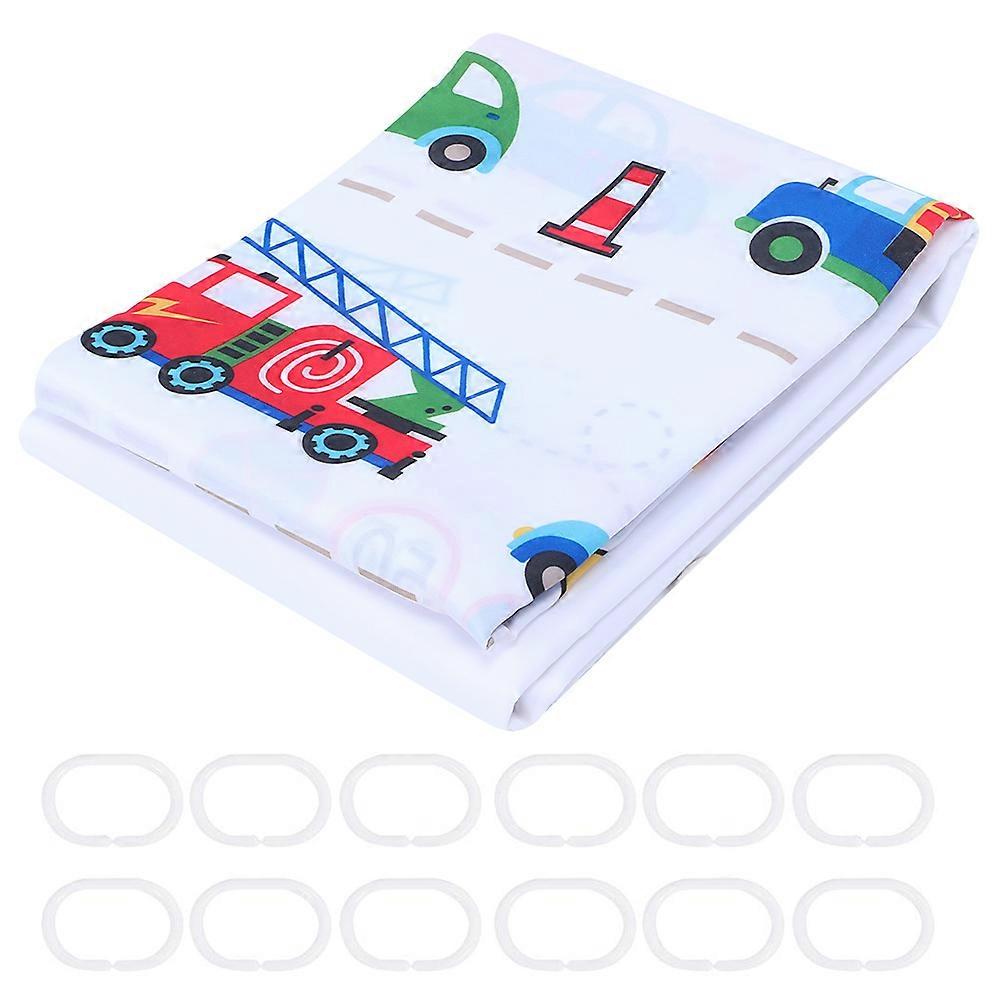 Wasserdichter Duschvorhang 180 X 180 Cm, Niedliches Cartoon-muster, Schimmelresistentes Polyester, Wasserabweisendes Badezimmeraccessoire