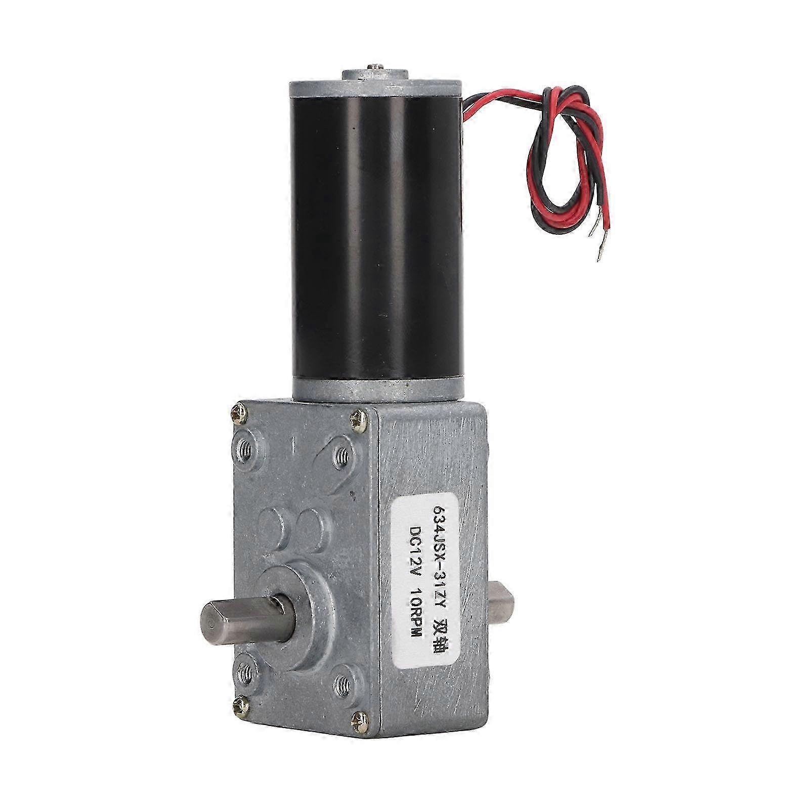 12-v-gleichstrom-doppelwellen-getriebemotor, Selbsthemmend, Schneckengetriebe, 10 U/min, Im Uhrzeigersinn Und Gegen Den Uhrzeigersinn