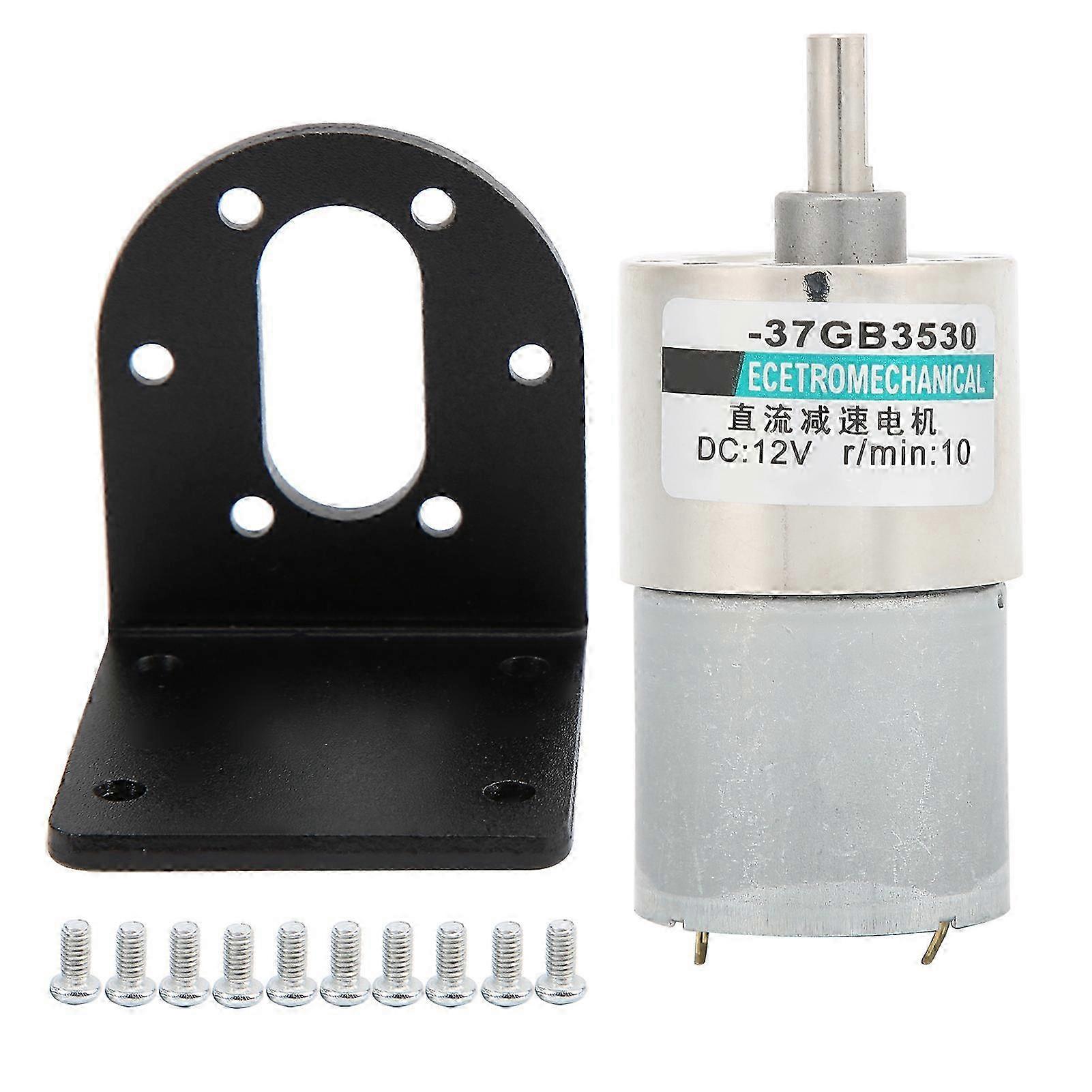 12v Dc Getriebemotor Xd37gb3530, Permanentmagnet-mikromotor, Niedrige Drehzahl 10 U/min, Hohes Drehmoment, Halterung Im Lieferumfang Enthalten, Vielseitig Einsetzbar Für Diy Und Automatisierung.