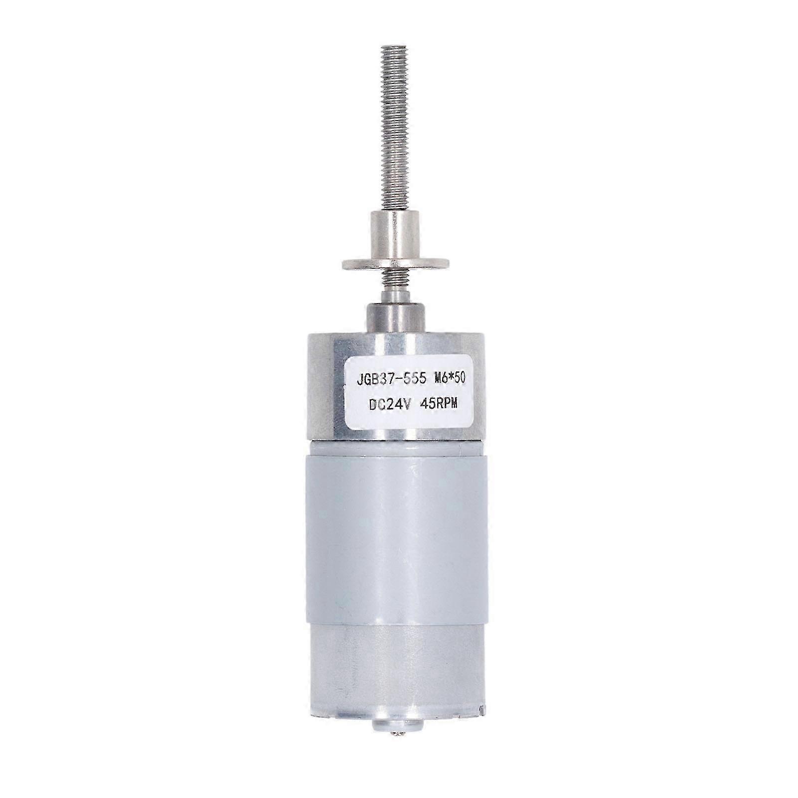 24-v-gleichstrom-getriebemotor, Selbsthemmende Schneckengetriebeturbine, Hohes Drehmoment, Reversibles Getriebe Mit 45 U/min, M6x50-mm-welle Mit Flansch, Kompaktes Getriebe